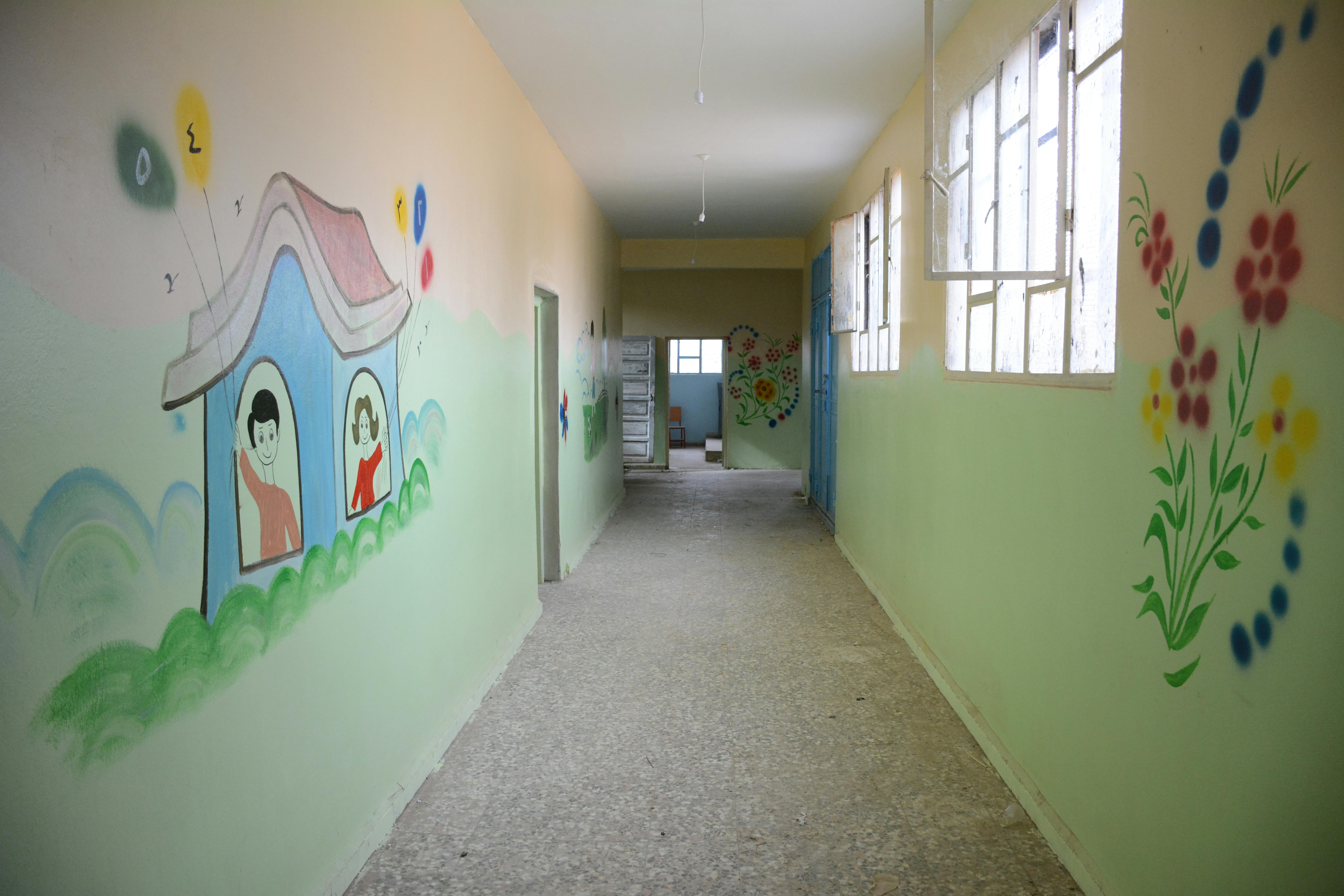 L'interno della scuola di Meheen, ristrutturata dall'UNICEF nel 2020