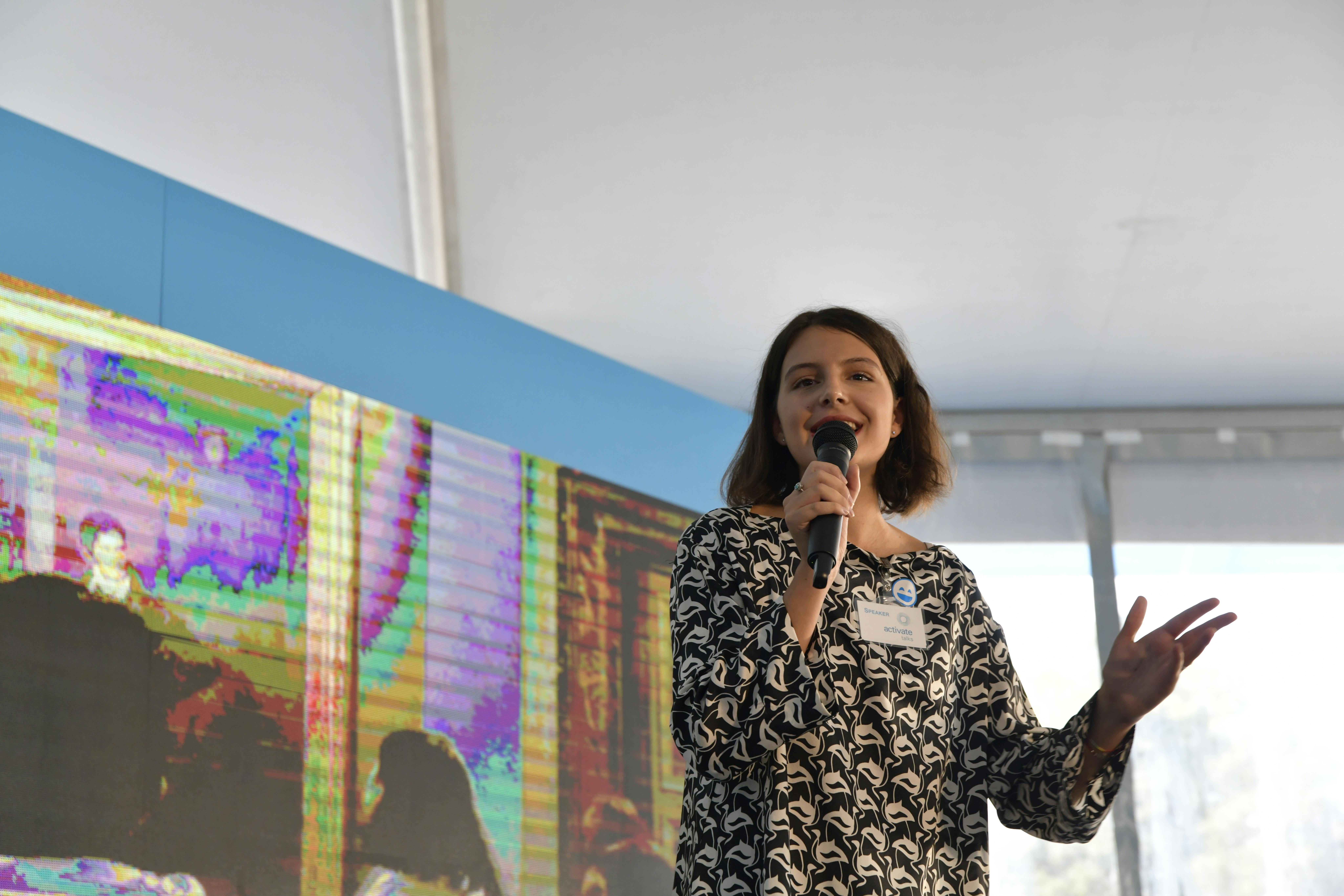 Virginia Barchesi, U-Reporter, durante la UNICEF Generation del 2019