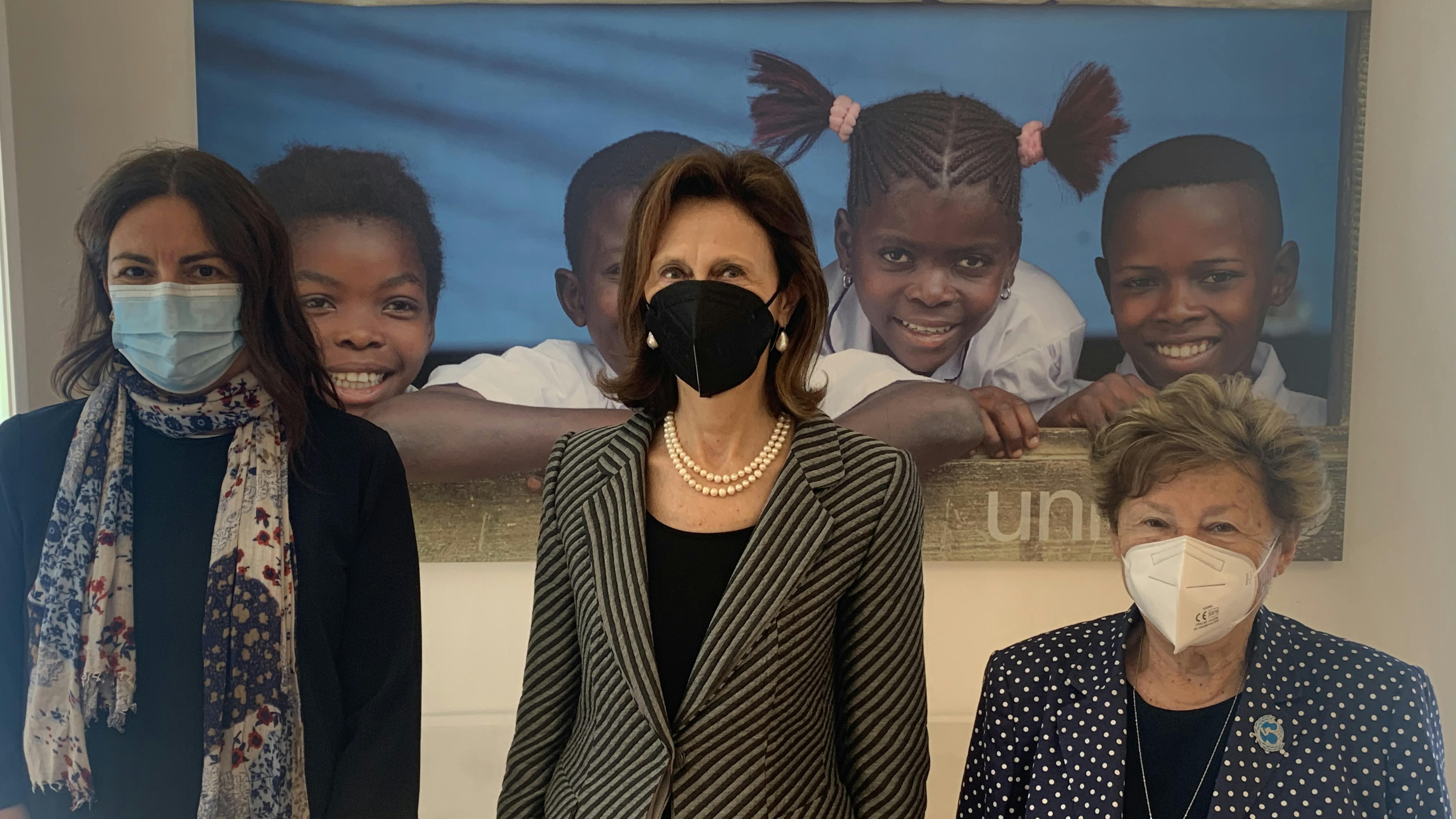  Carla Garlatti, Autorità garante per l‘infanzia e l’adolescenza, Carmela Pace, Presidente UNICEF Italia e Anna Riatti Coordinametrice UNICEF  Programma Migranti e 