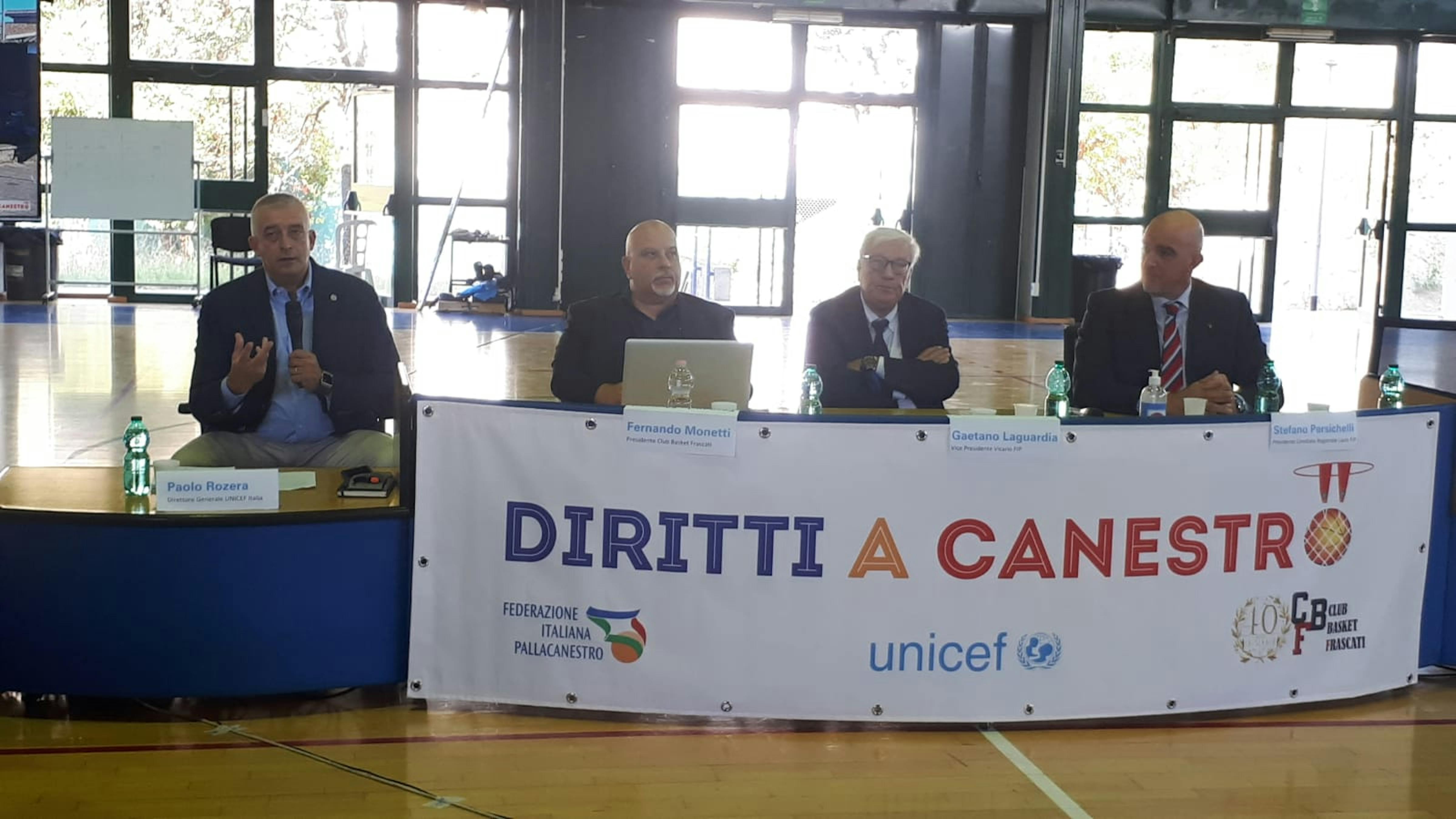 Frascati,  Paolo Rosera, direttore generale UNICEF, interviene durante la conferenza stampa