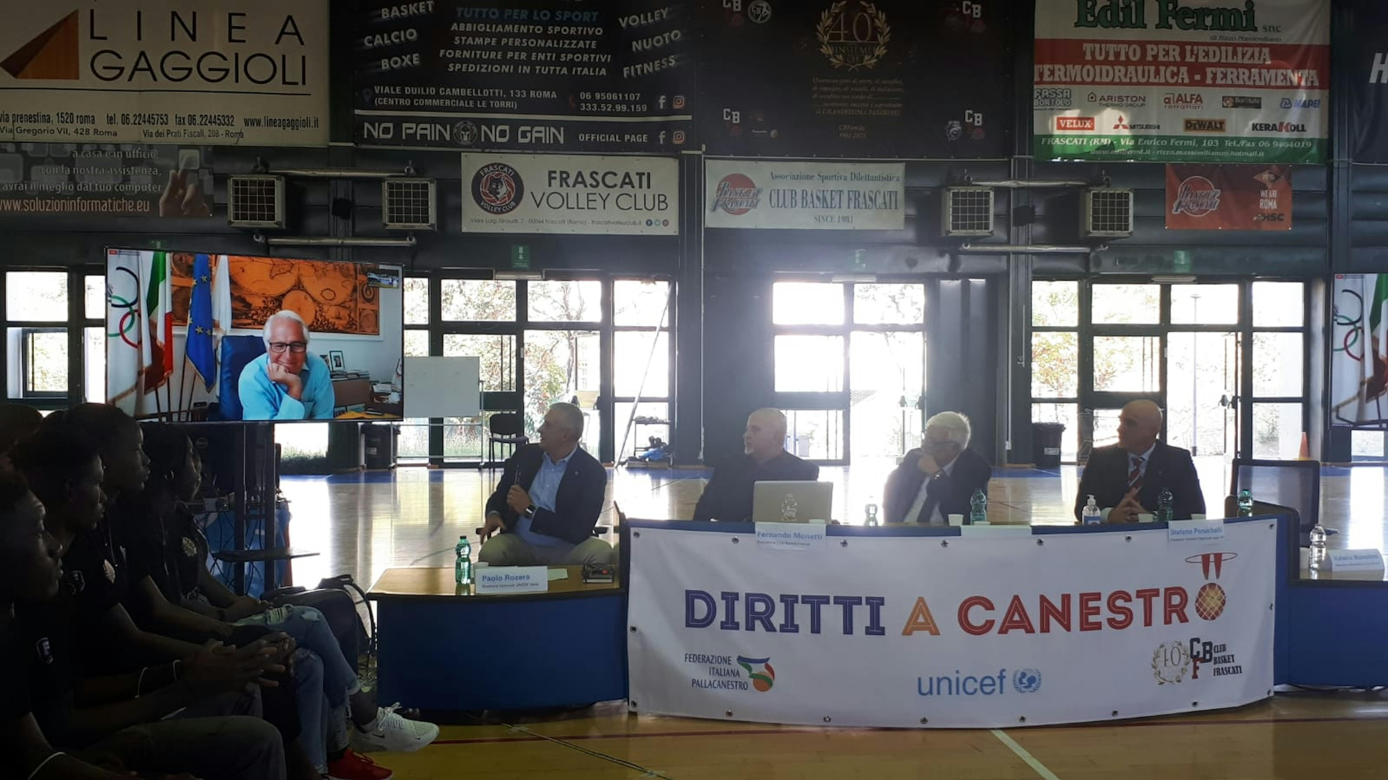 Frascati,  la conferenza stampa di presentazione del progetto Diritti a canestro