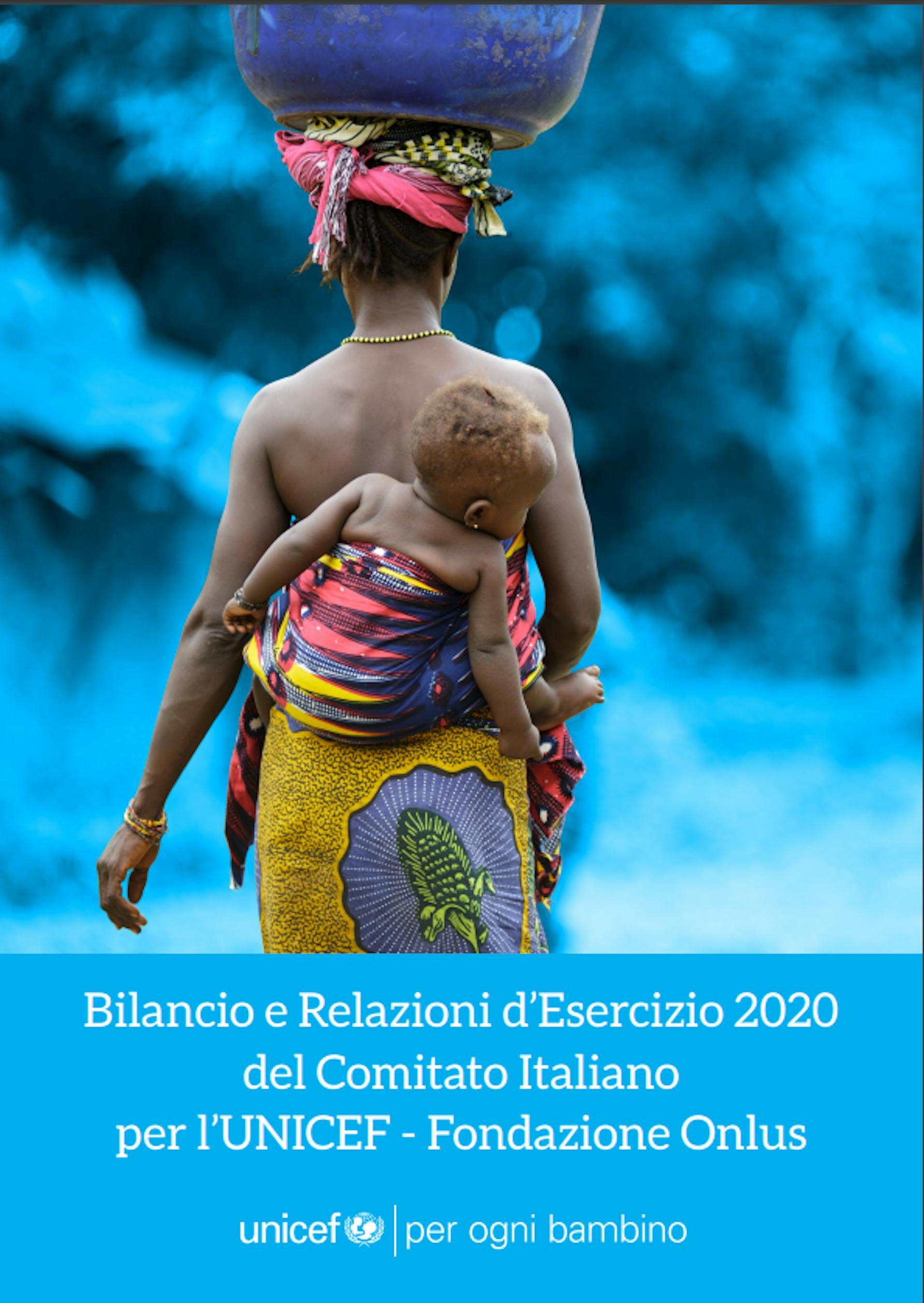 Copertina Bilancio Relazione Esercizio UNICEF Italia 2020
