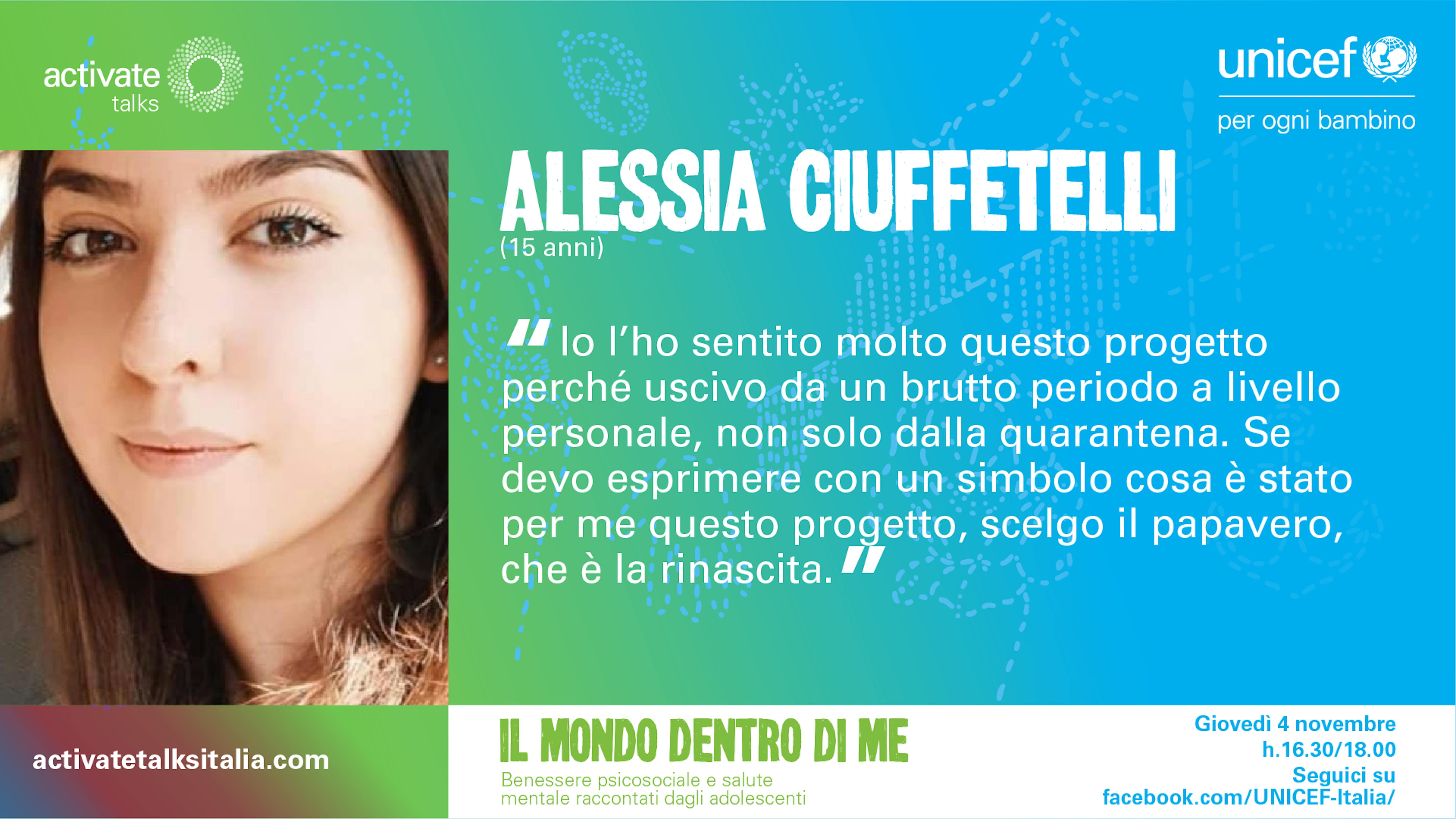 Alessia Ciuffetelli durante l'activate talk su Salute Mentale