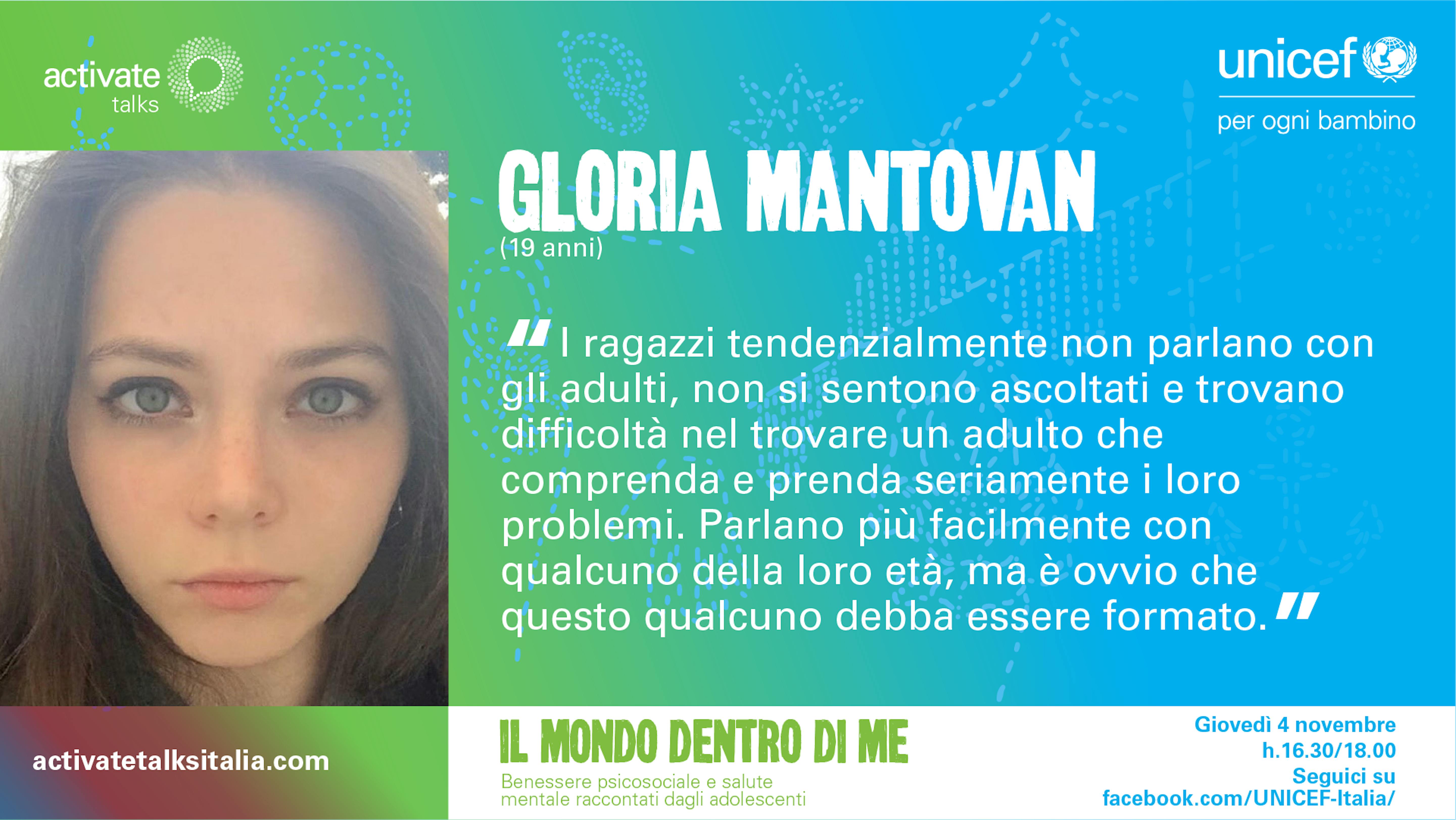 Gloria Mantovan durante l'activate talk su Salute Mentale