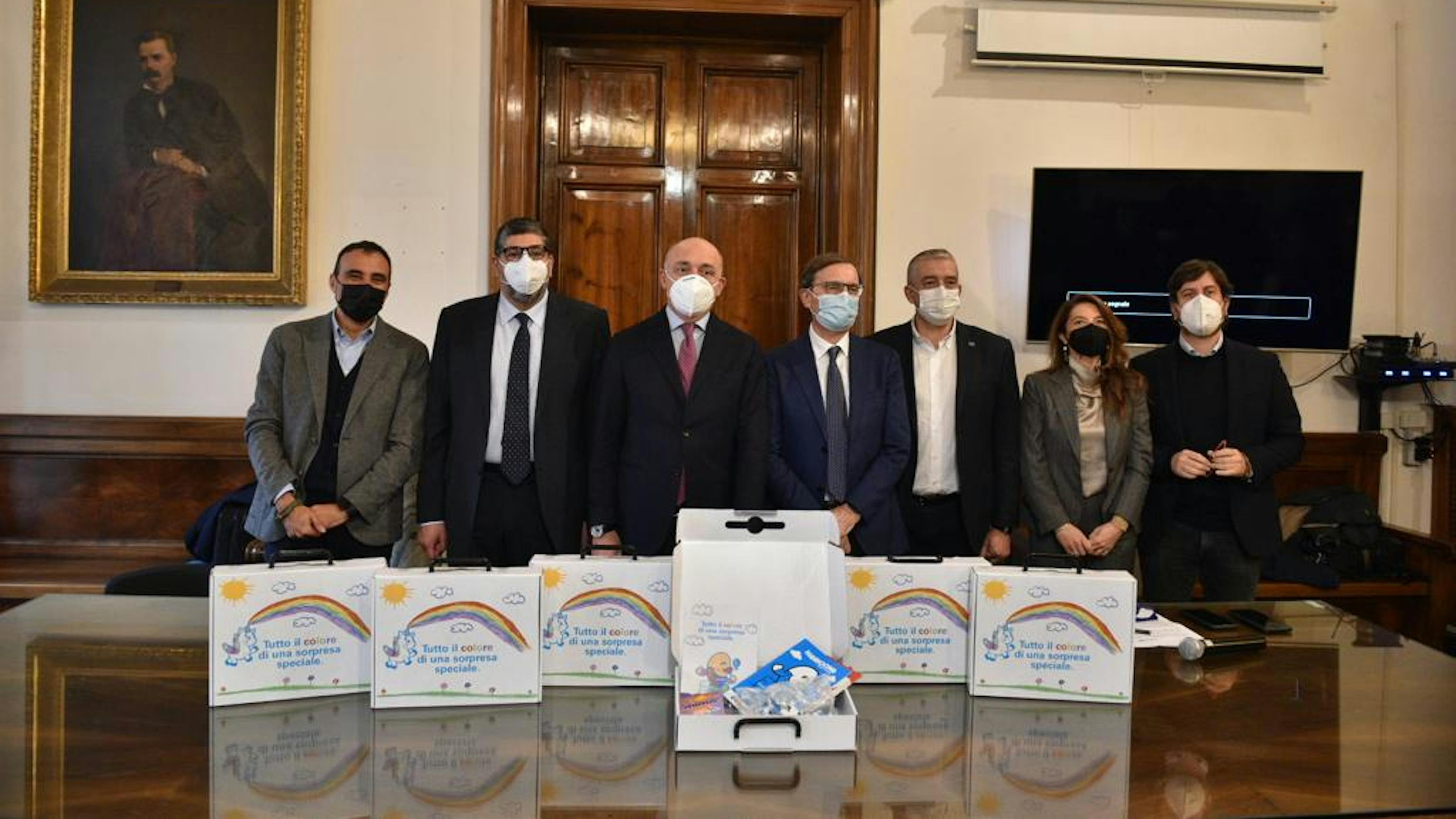 Foto di gruppo dei partecipanti della conferenza stampa presso il Policlinico Umberto I,  © Pino Pacifico