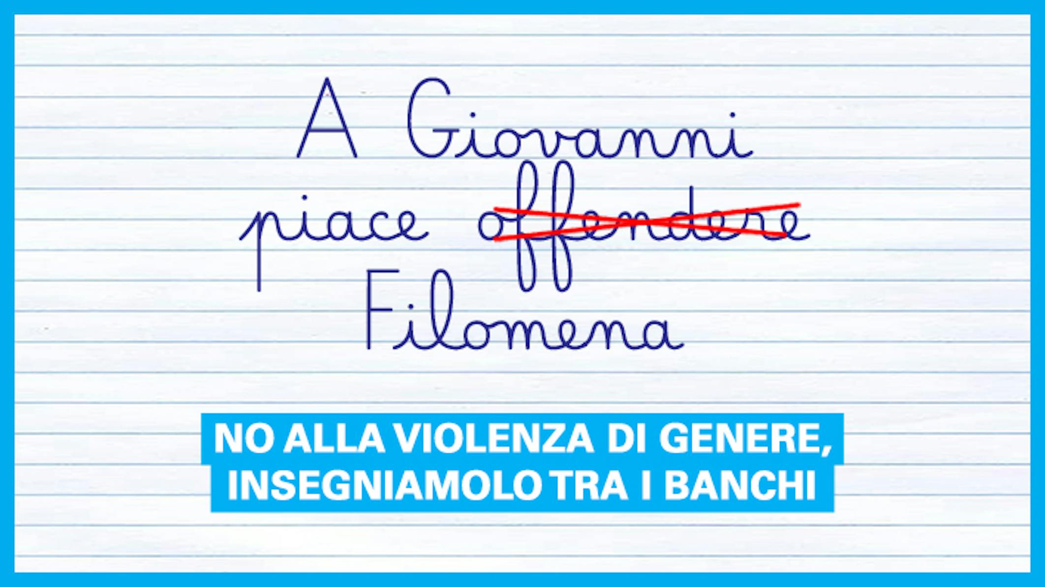 No alla violenza di genere, insegnamolo tra i banchi 