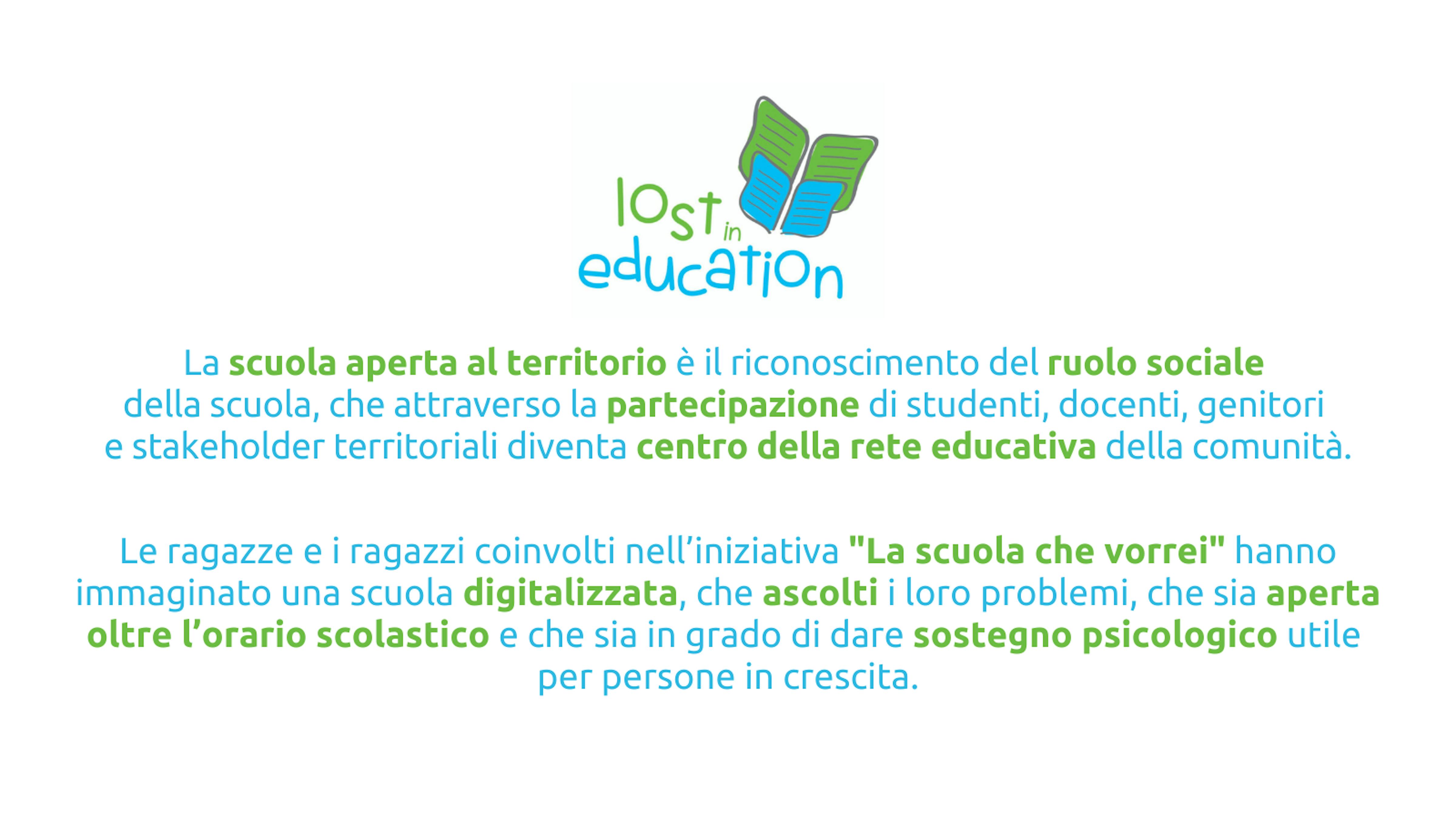 Progetto Lost in Education scuola aperta nel territorio