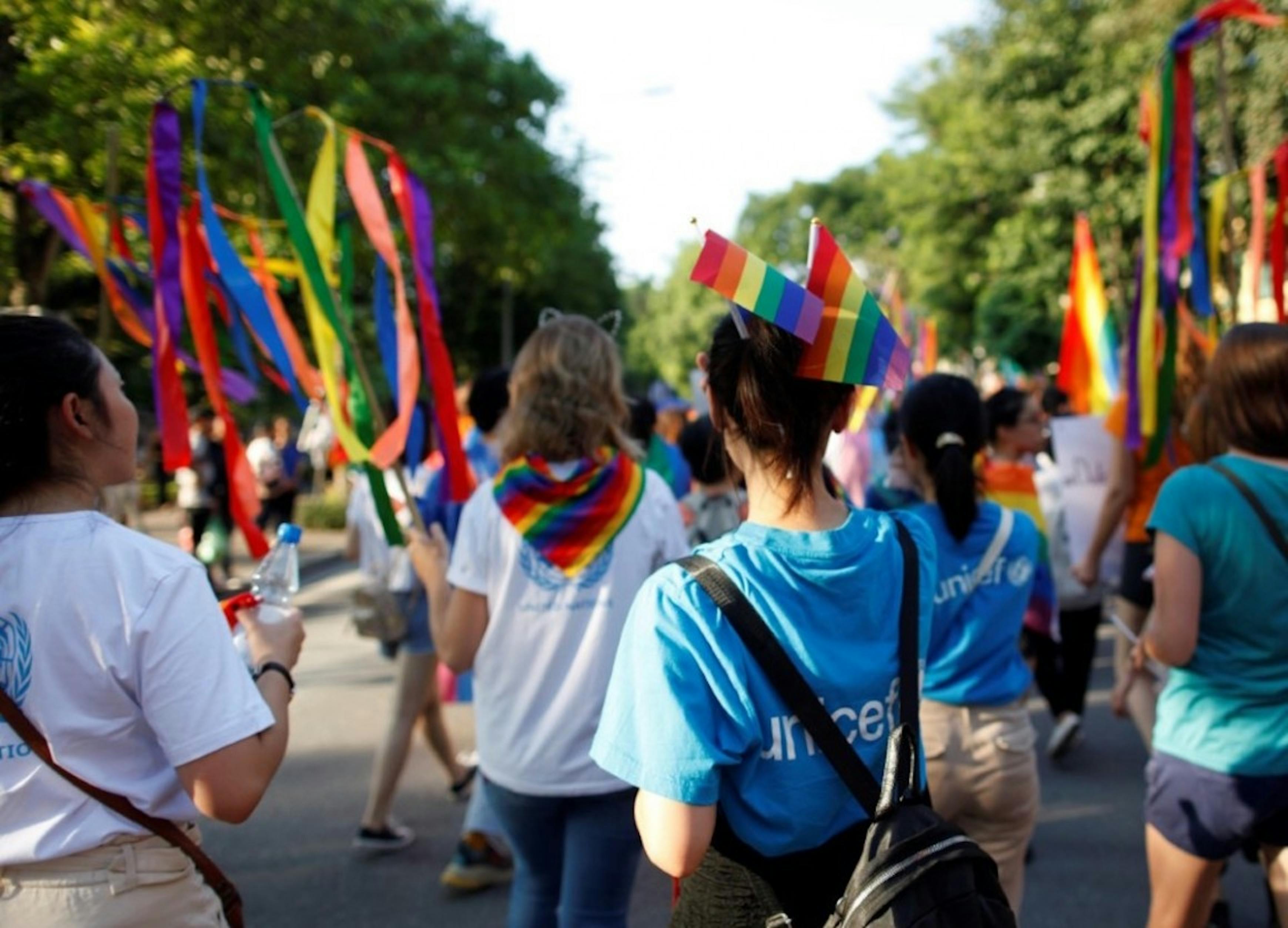 UNICEF USA: attivisti UNICEF durante il pride