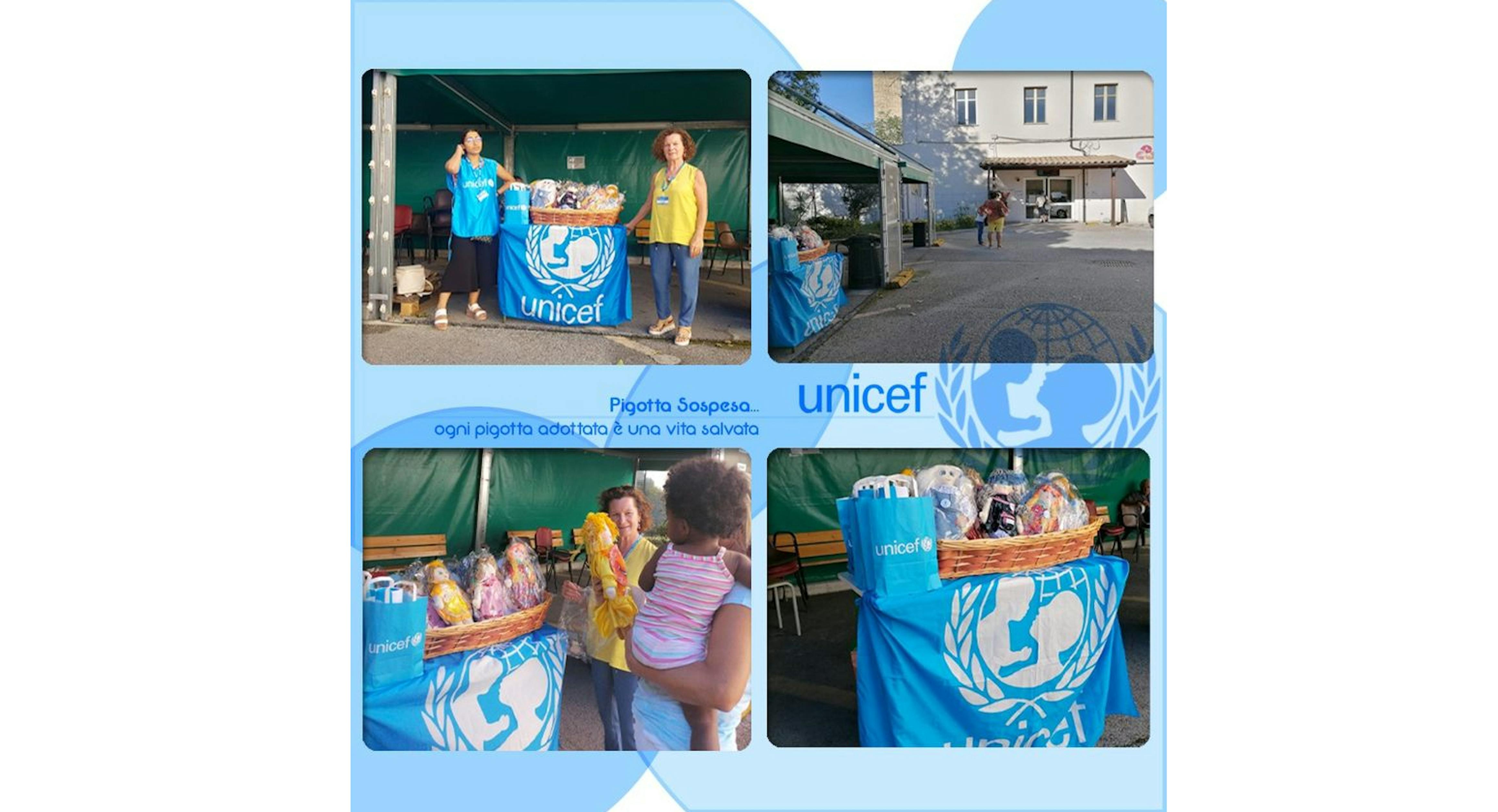 I volontari durante la consegna delle Pigotte ai bambini Ucraini