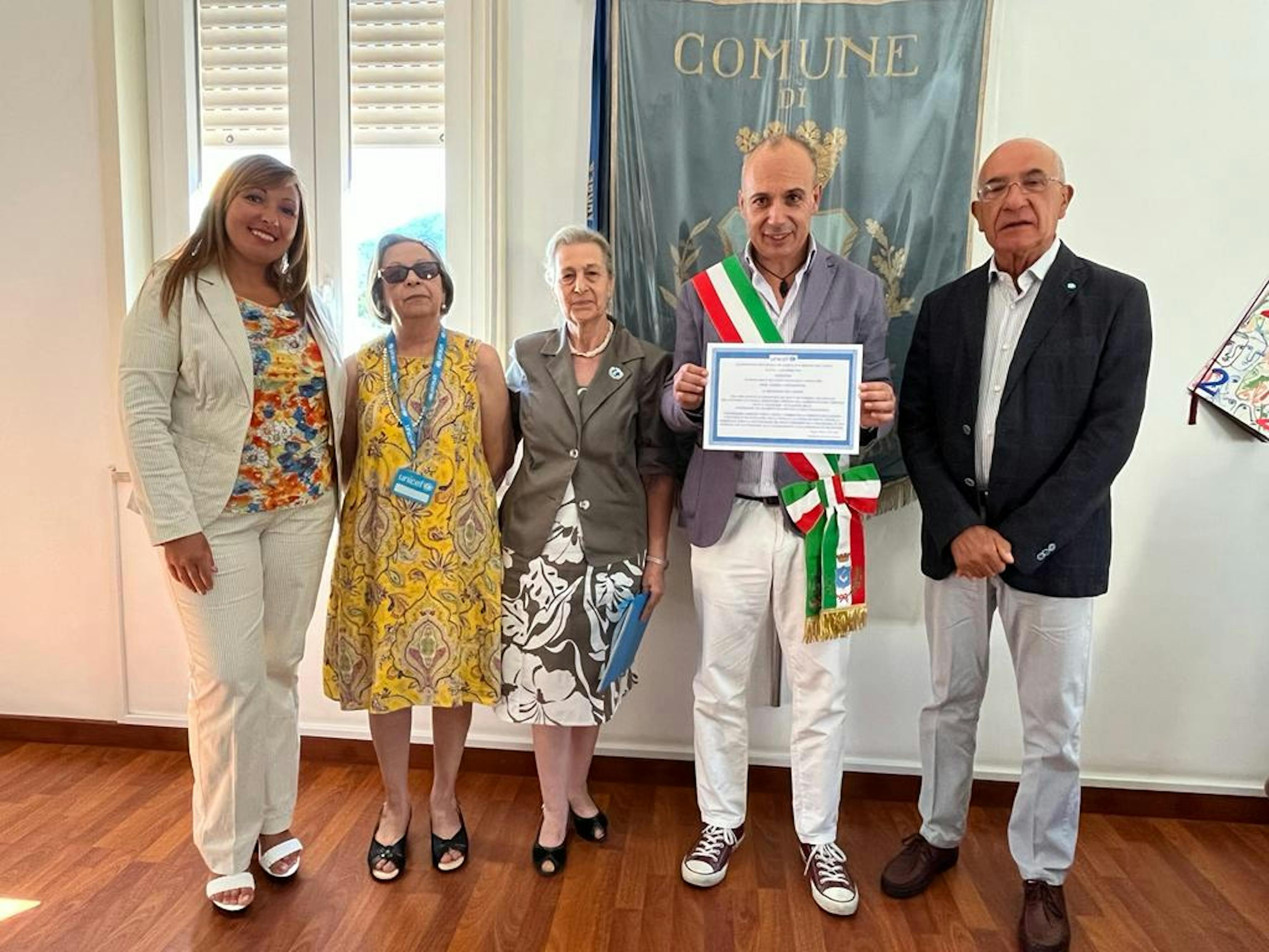 Da sx Serenella Catalano, Maria Rizzo Trischitta, Angela Rizzo Faranda, Carmelo Pietrafitta e Vincenzo Lorefice