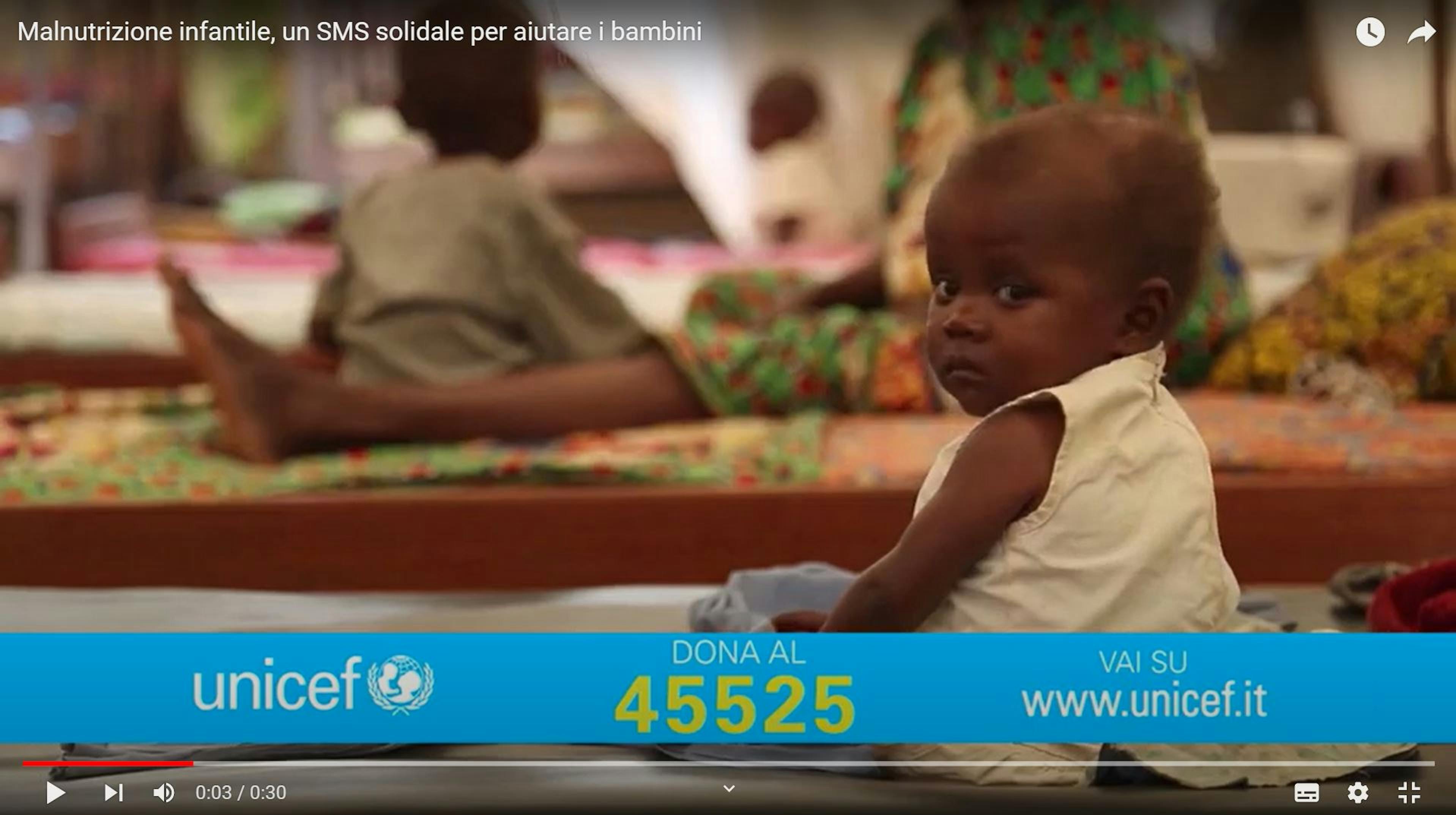 SMS al 45525 per donare all'UNICEF.