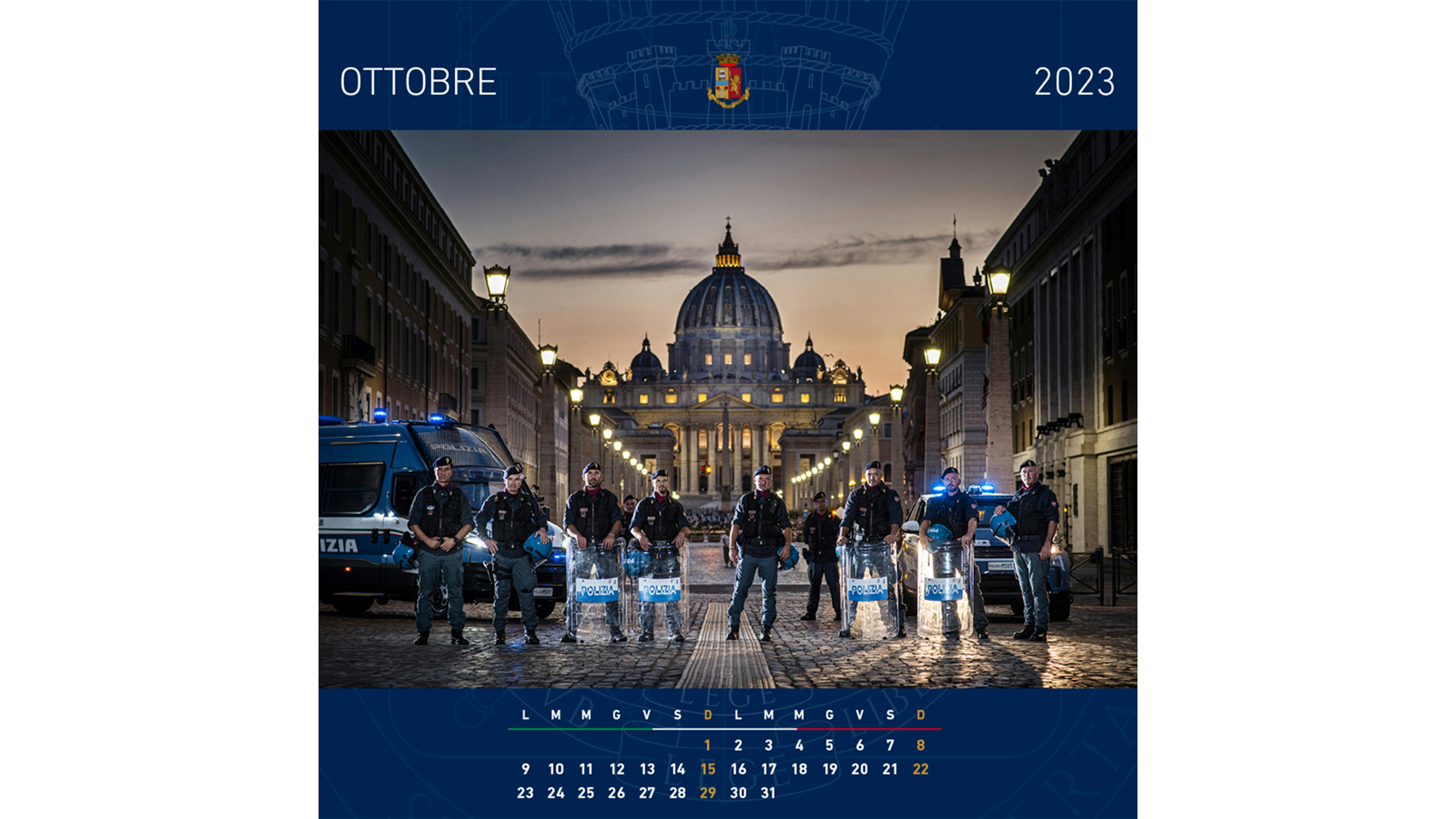 anteprima calendario polizia 2023 ottobre