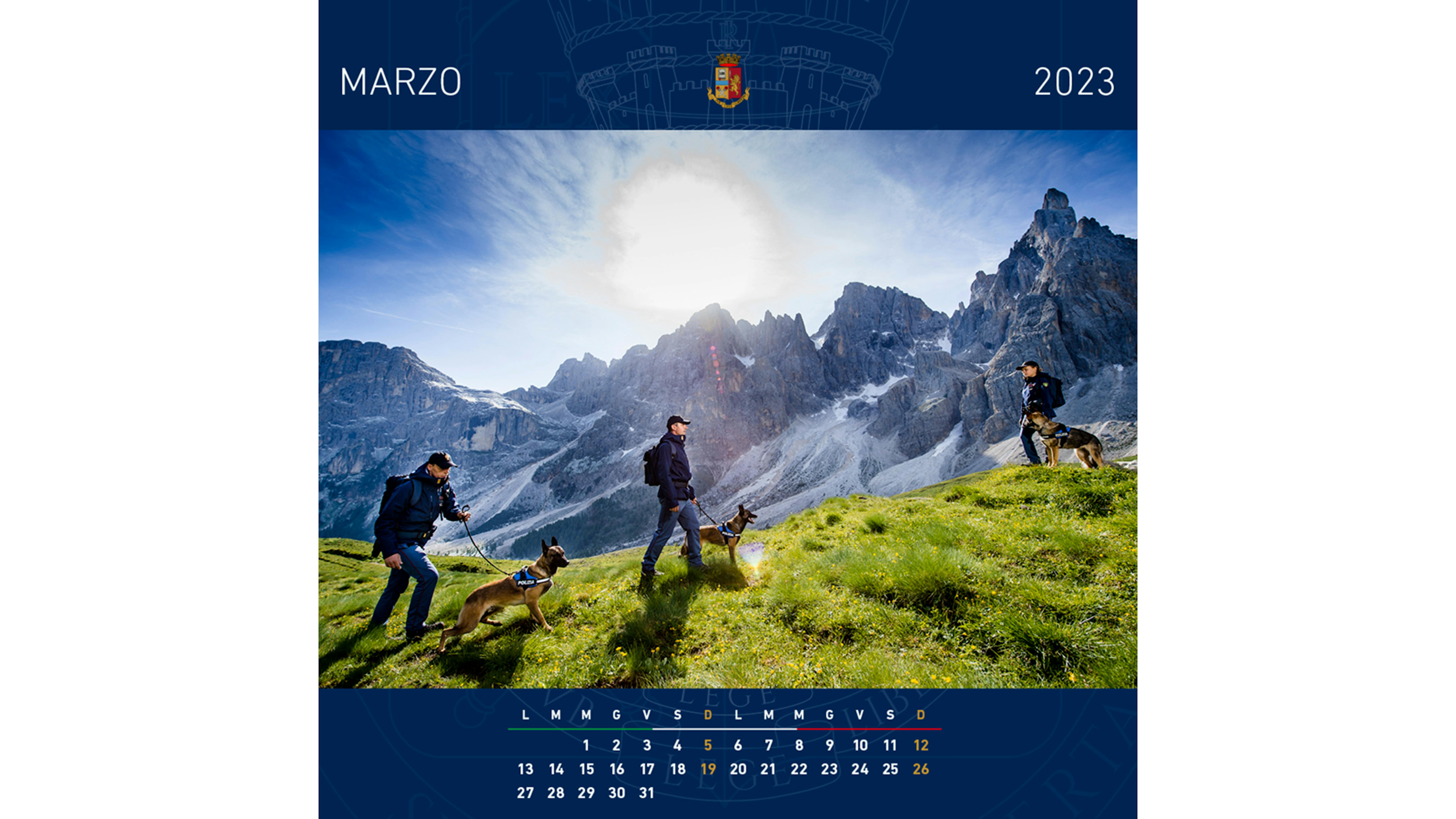 anteprima calendario polizia 2023 marzo