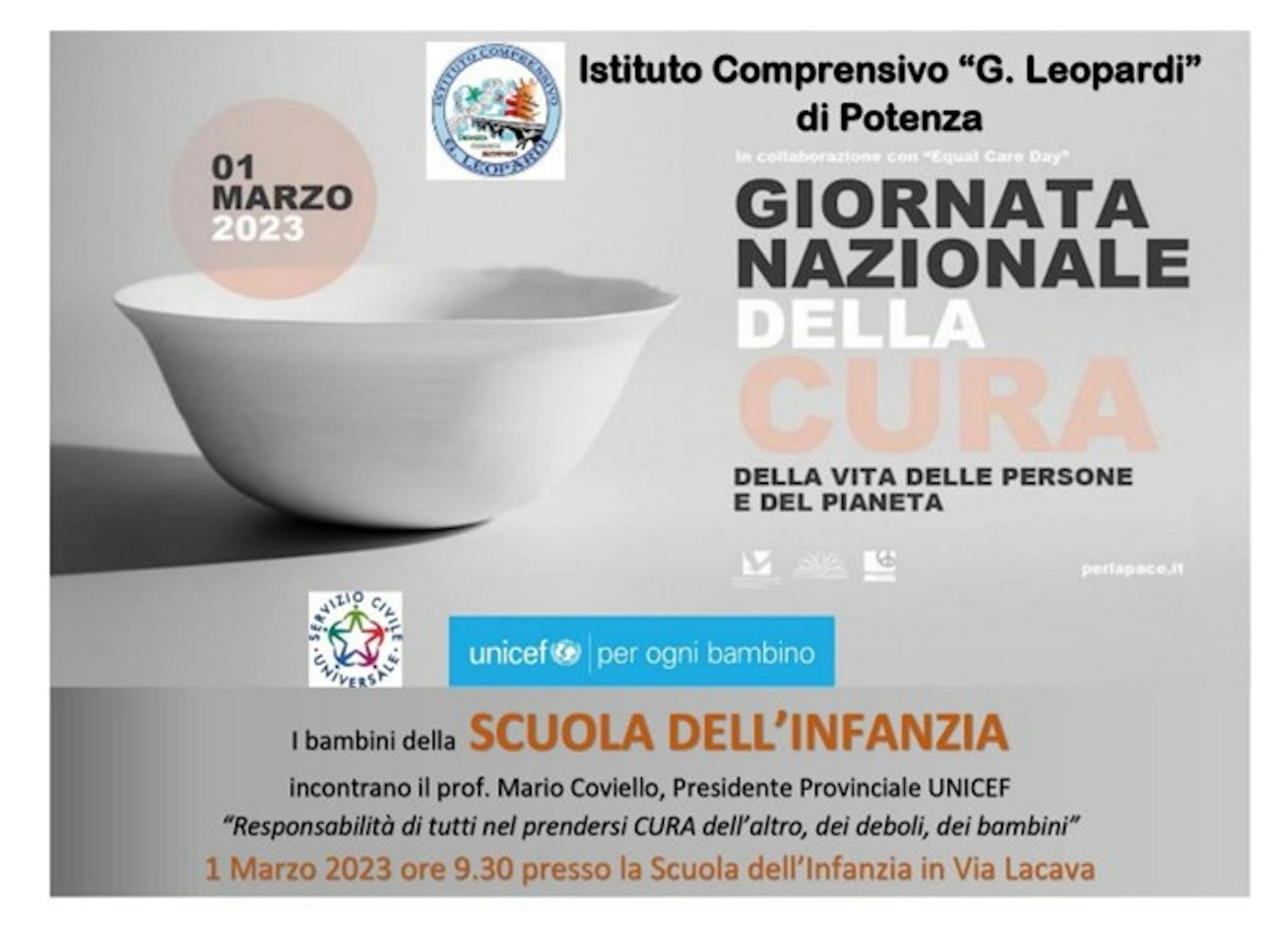 Unicef Potenza all'I.C. G.Leopardi per la Giornata nazionale della Cura delle persone e del pianeta