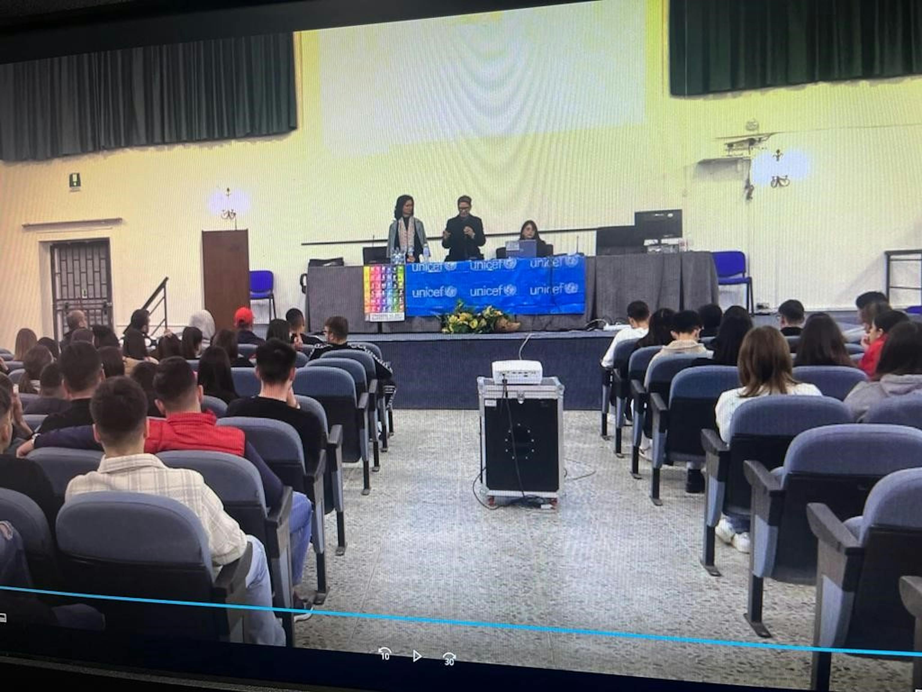 La sala dell'incontro con gli studenti