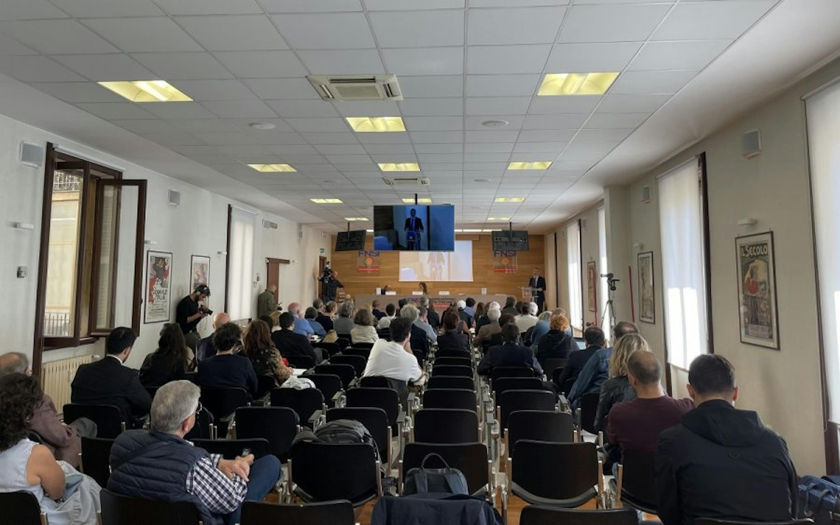 Un momento della conferenza stampa per il rinnovo del protocollo