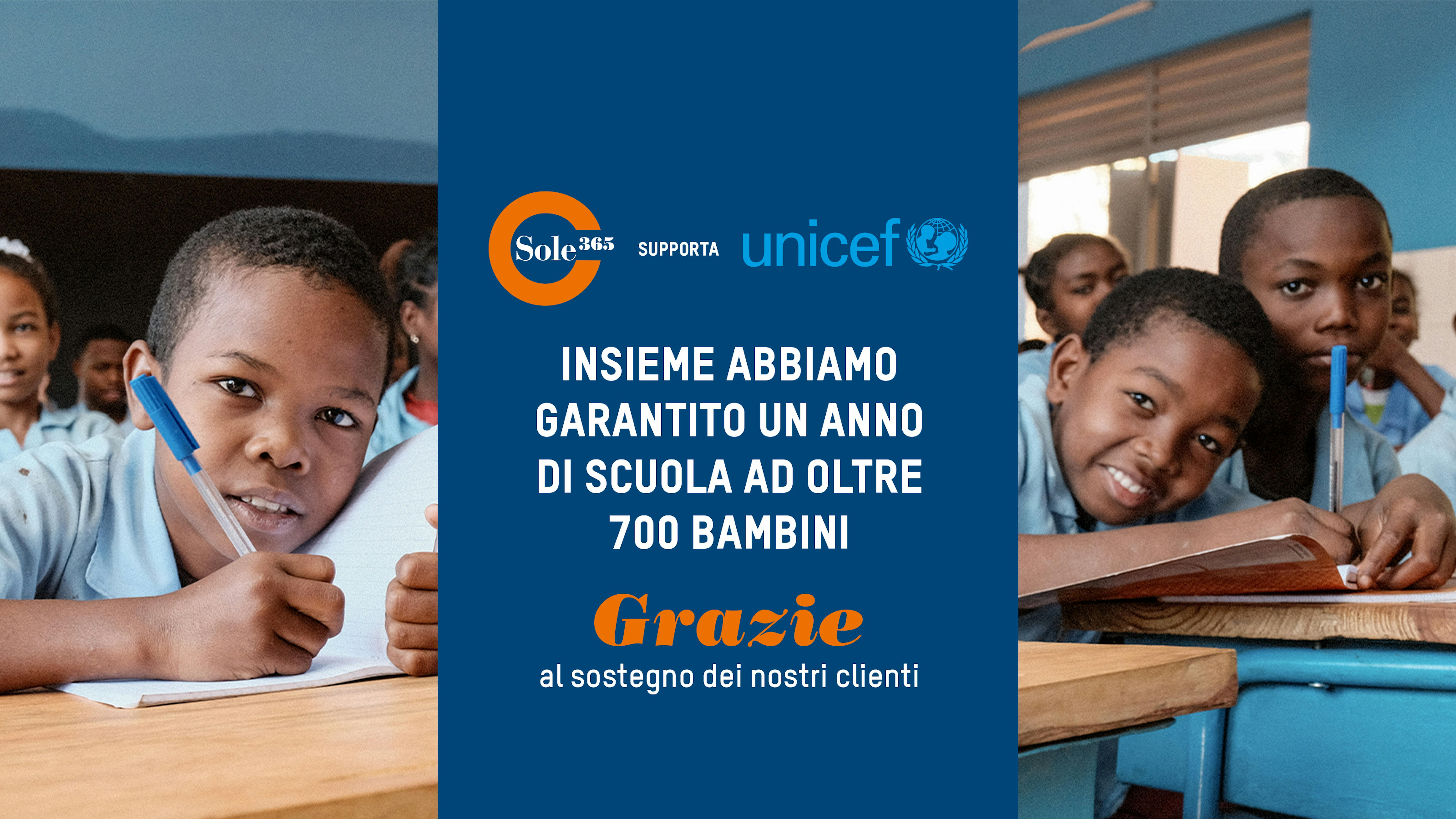 insieme abbiamo garantito un anno di scuola ad oltre 700 bambini