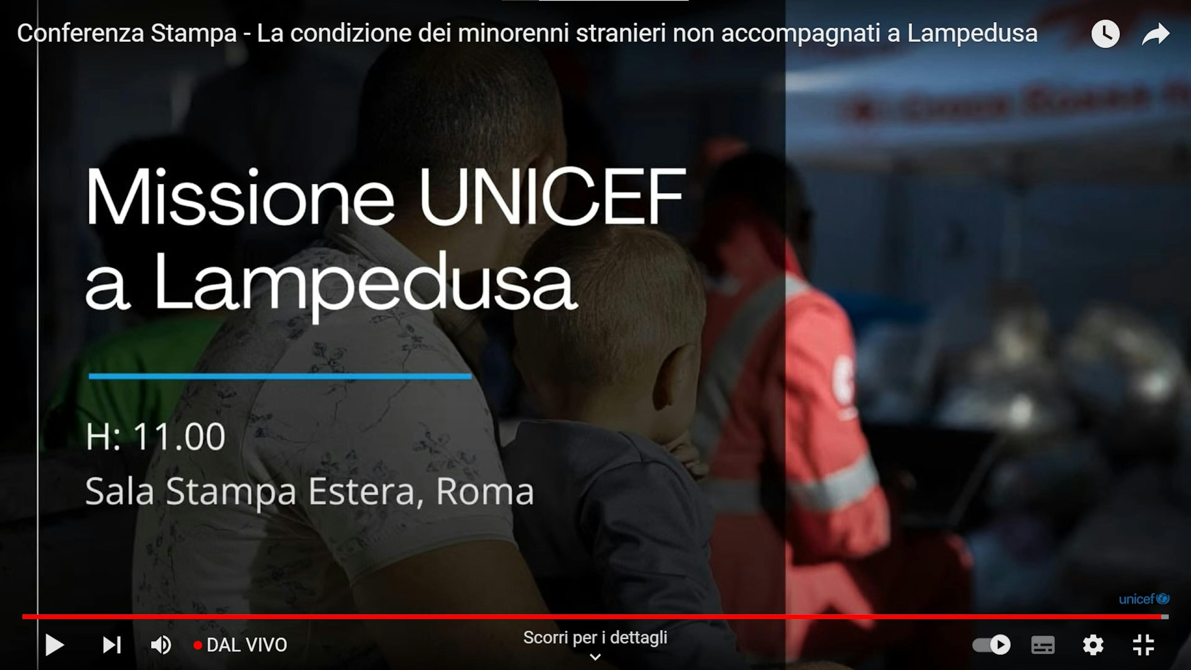 screenvideo conf stampa missione unicef lampedusa