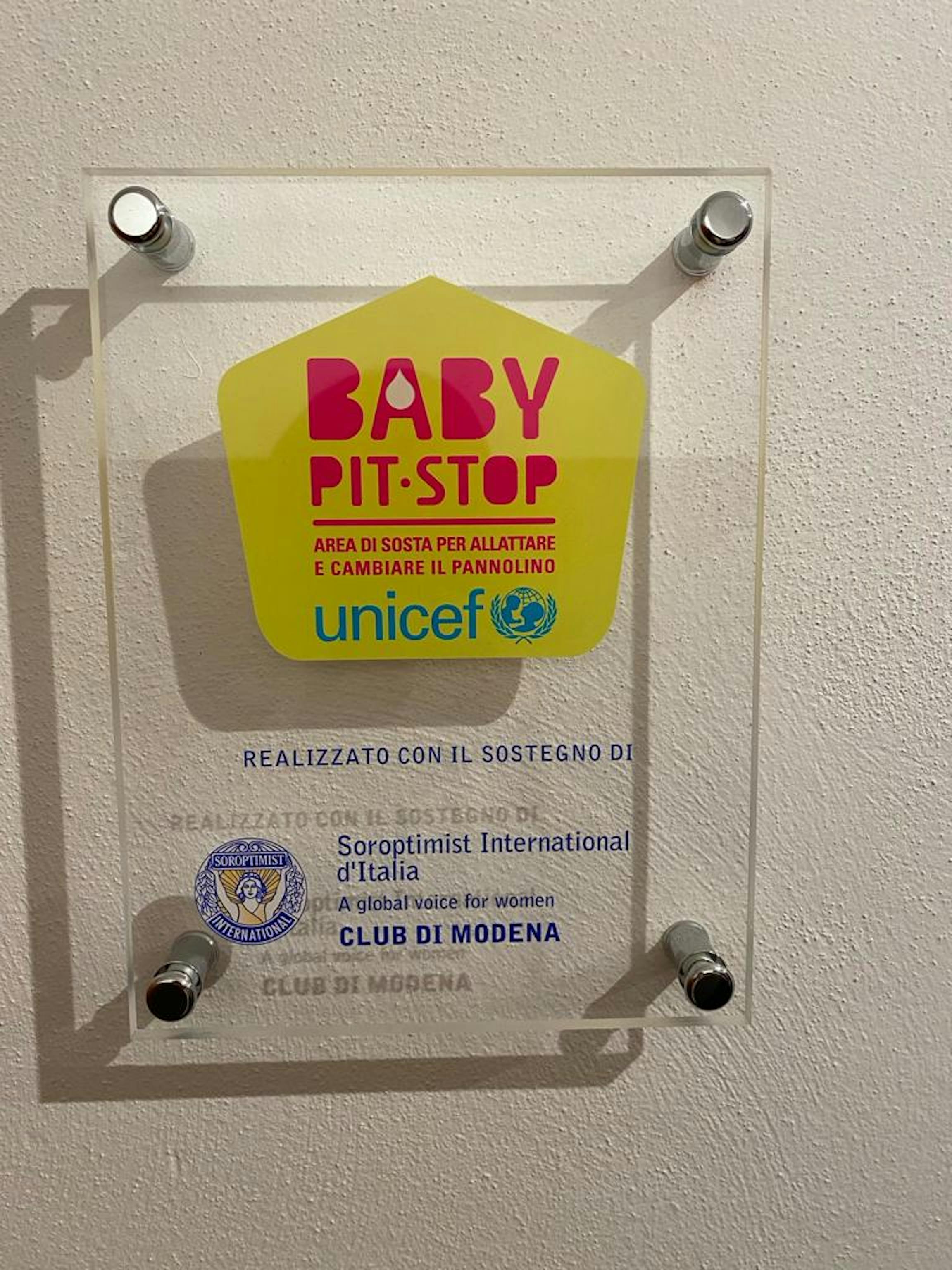 La targa del Baby Pit Stop