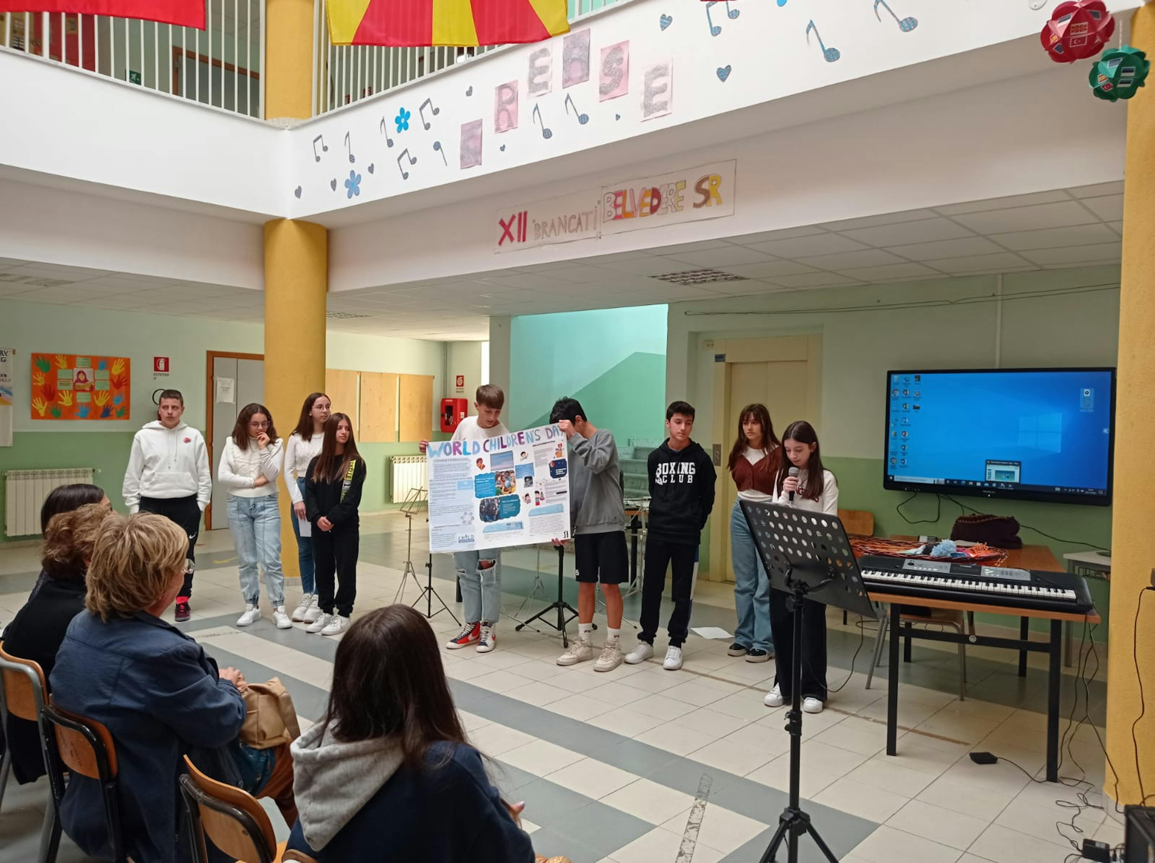 Un momento dell'evento, la presentazione dei diritti dei bambini