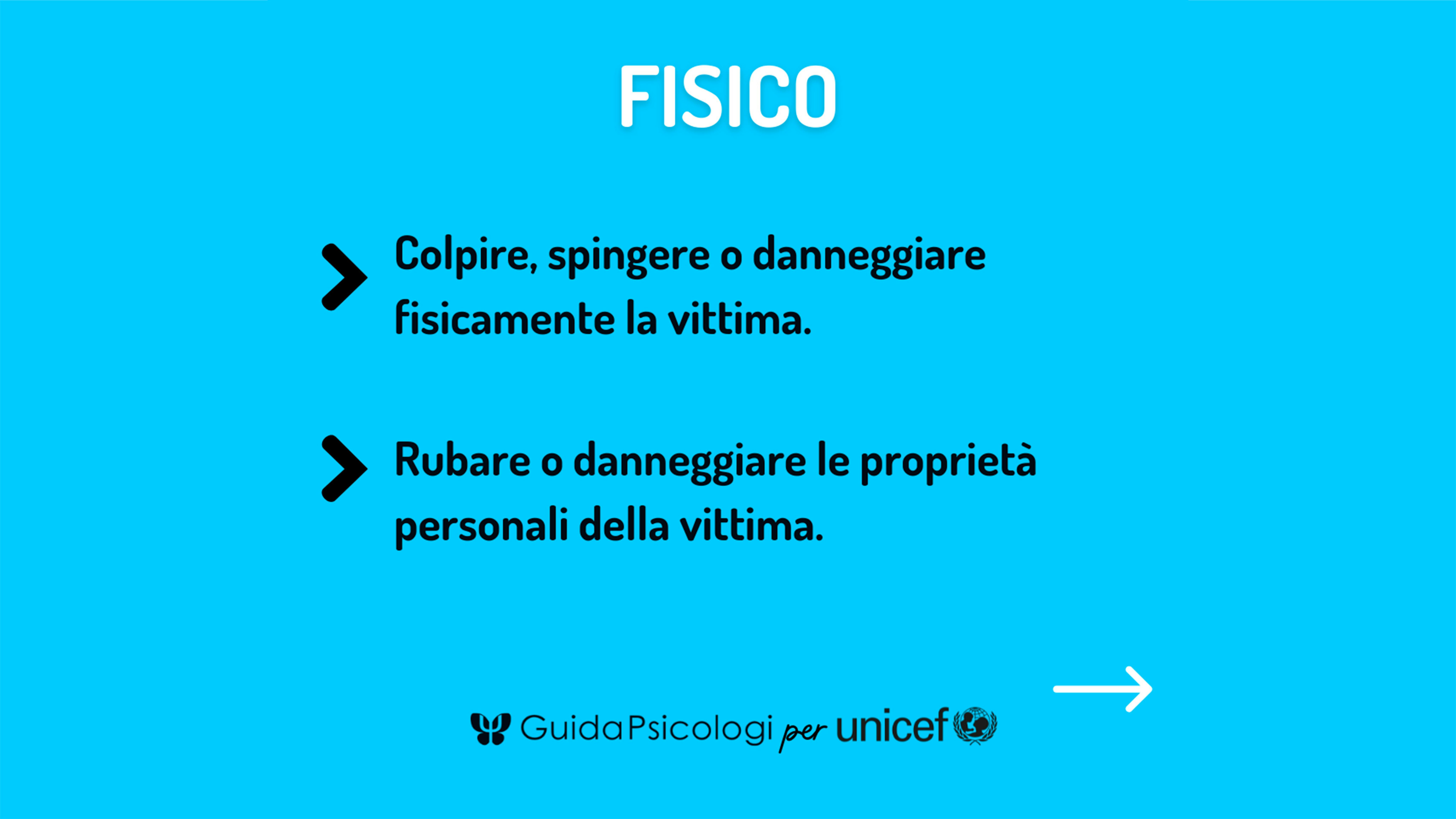 Slide GuidaPsicologi-UNICEF su bullismo