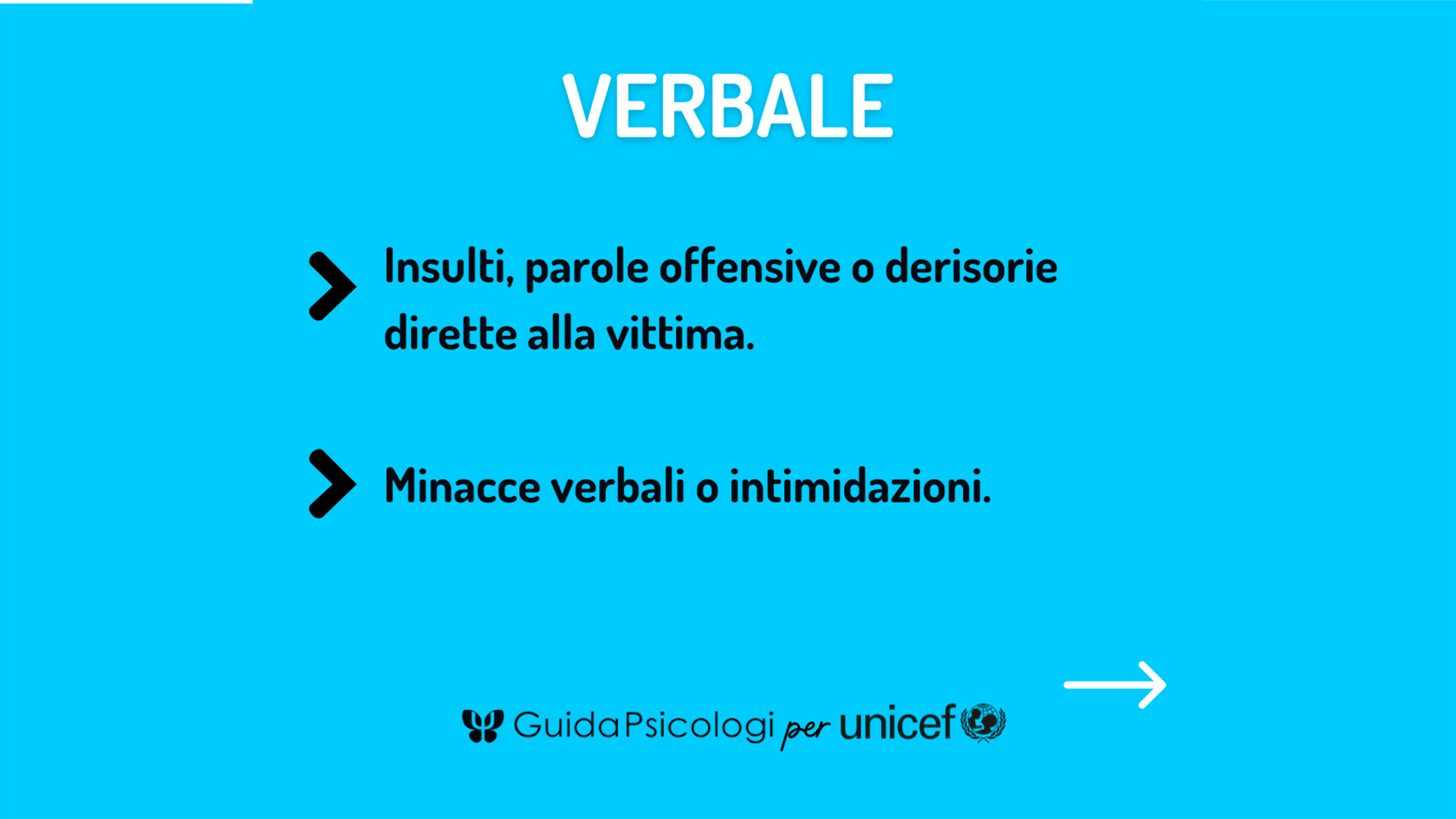 Slide GuidaPsicologi-UNICEF su bullismo