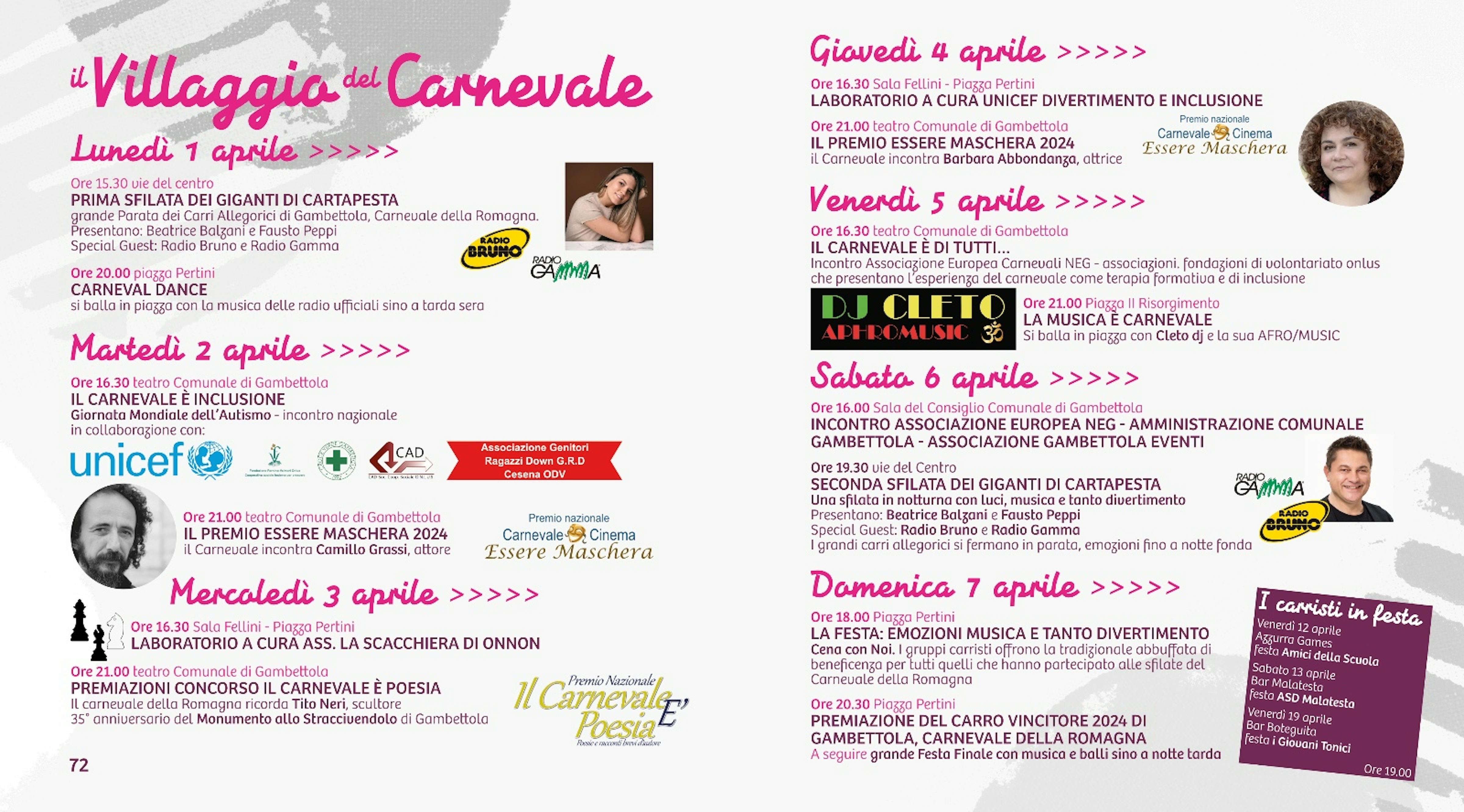 programma dell'evento