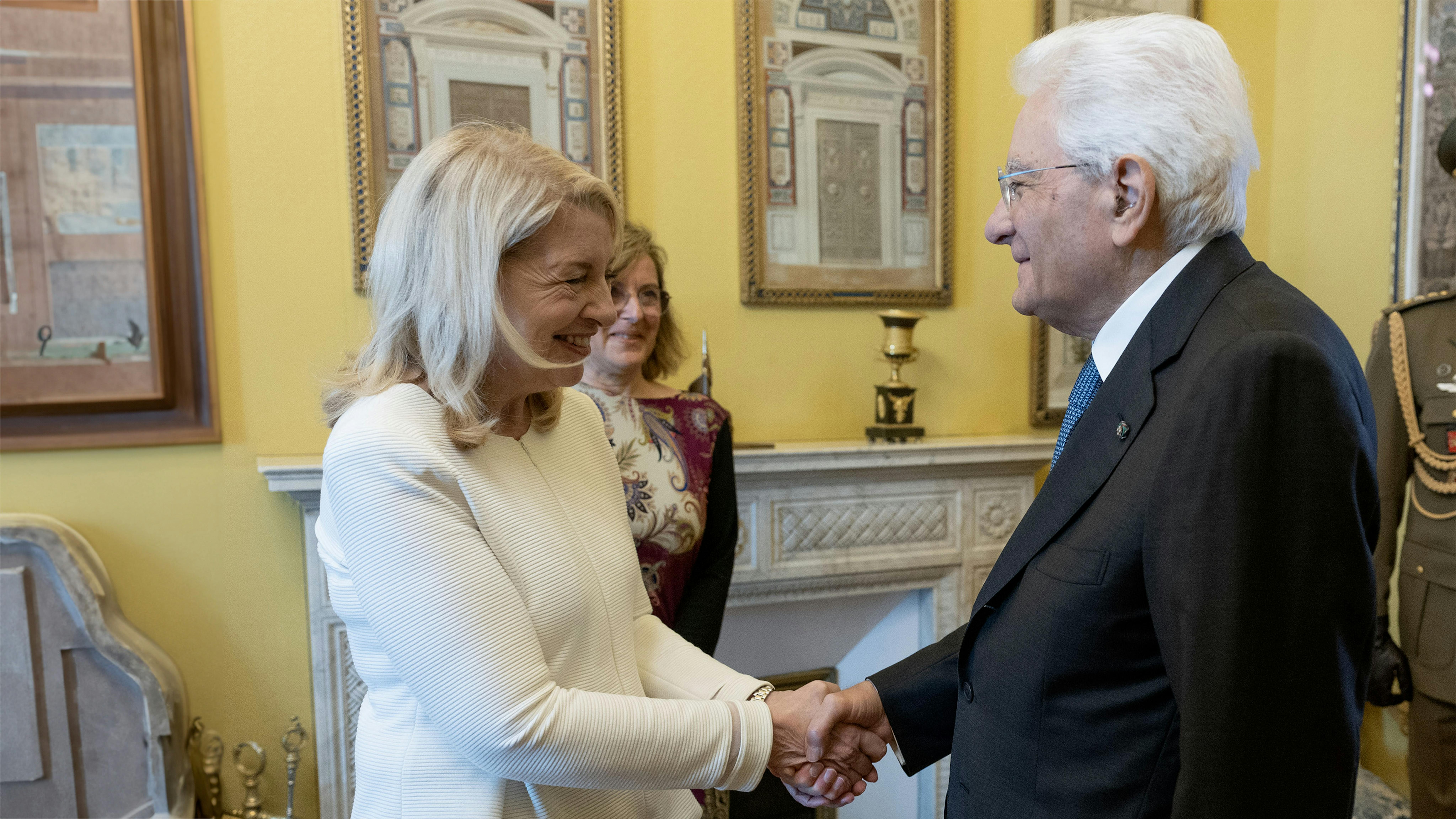 Un momento dell'incontro tra la Direttrice Generale dell’UNICEF  Catherine Russell e il Presidente Sergio Mattarella