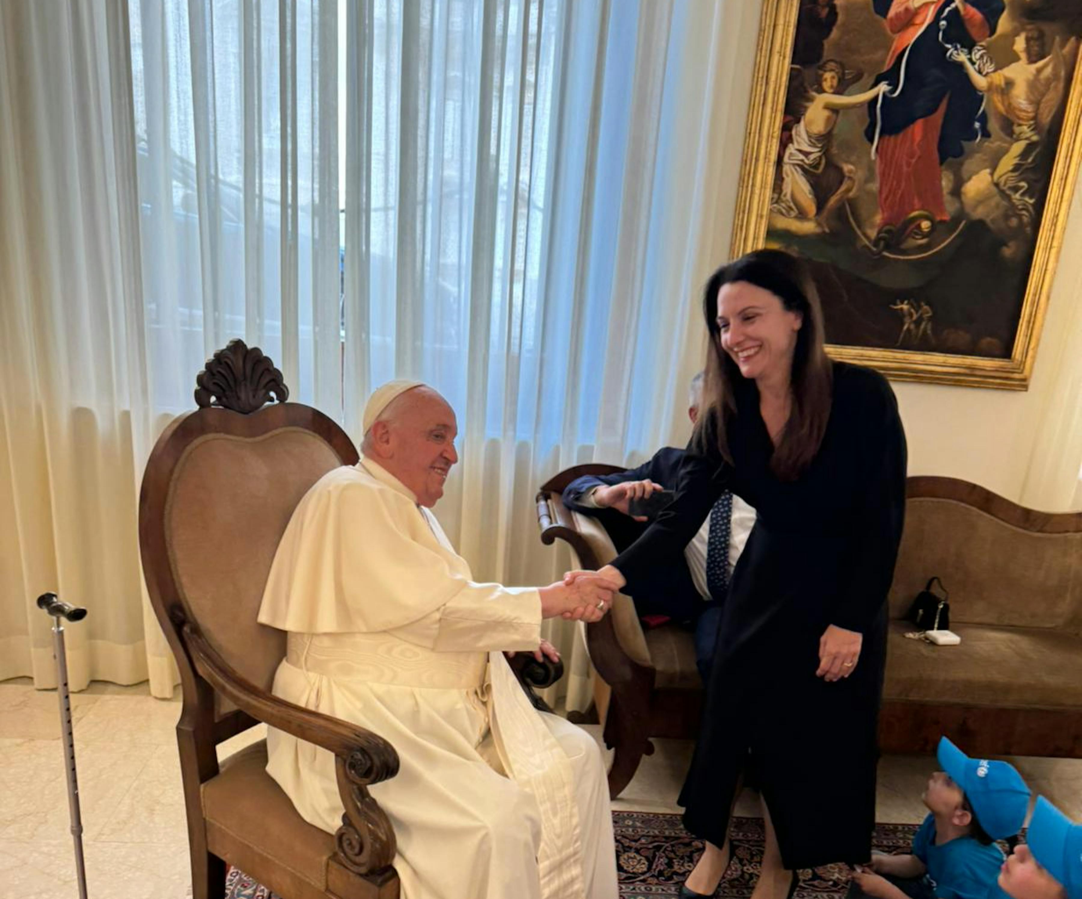 Papa Francesco e la Direttrice Regionale UNICEF per l'Europa e l'Asia Centrale, Regina De Dominicis