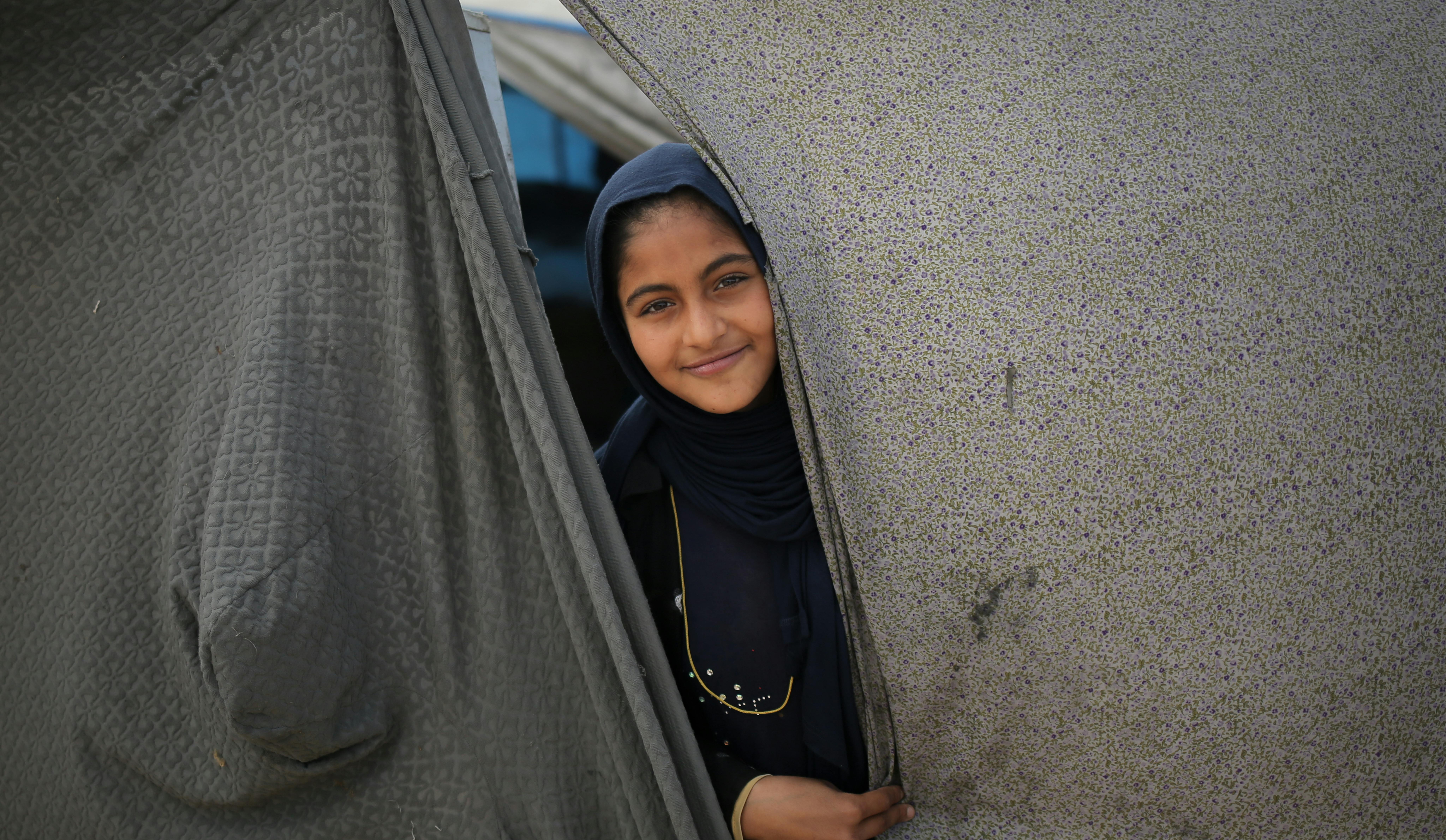 Duha, 14 anni, è una ragazza sorda, originaria di Beit Hanon, nel nord della Striscia di Gaza e ora sfollata a Rafah, nel sud della Striscia di Gaza.