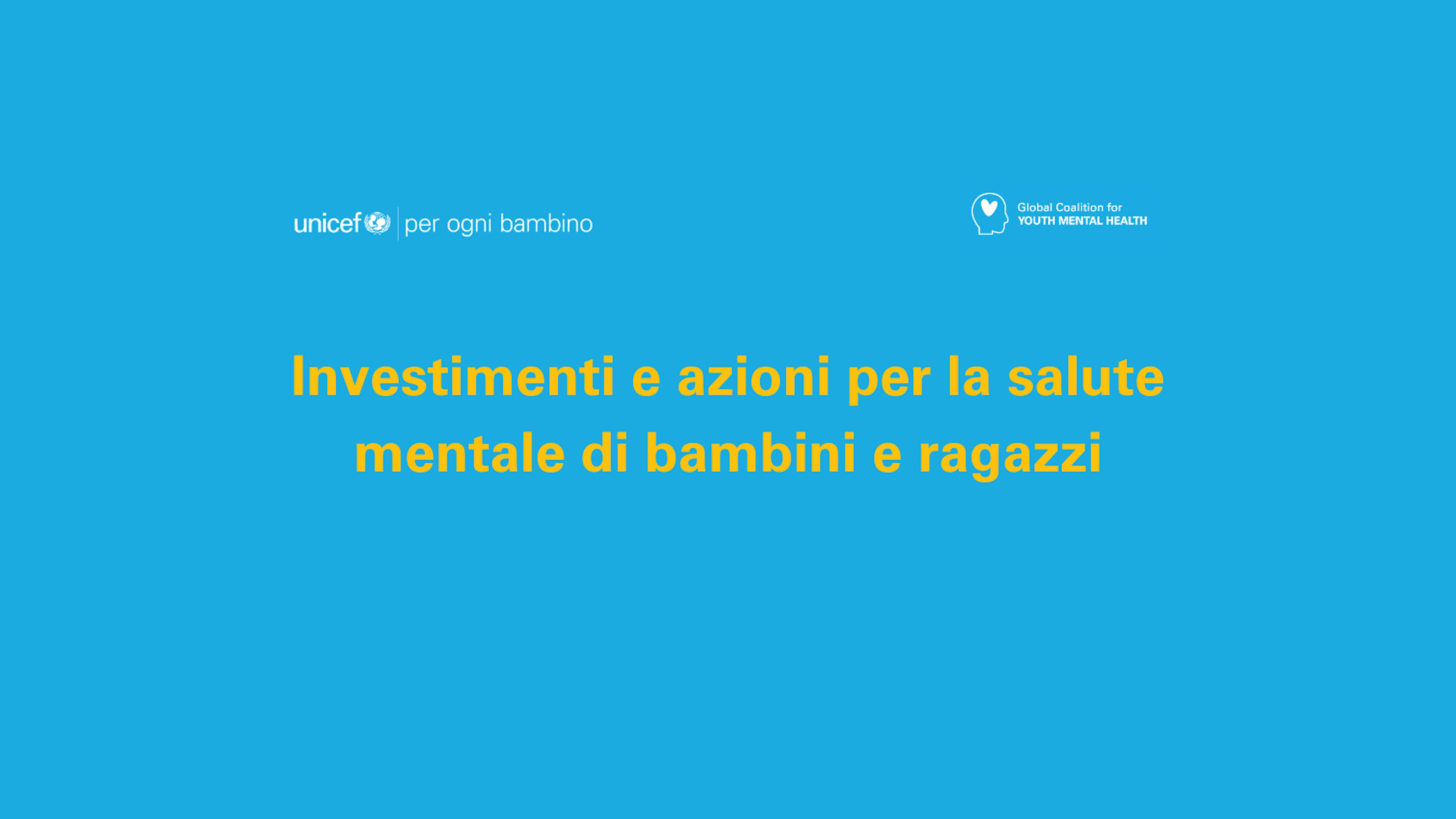 Investimenti e azioni per la salute mentale di bambini e ragazzi cover
