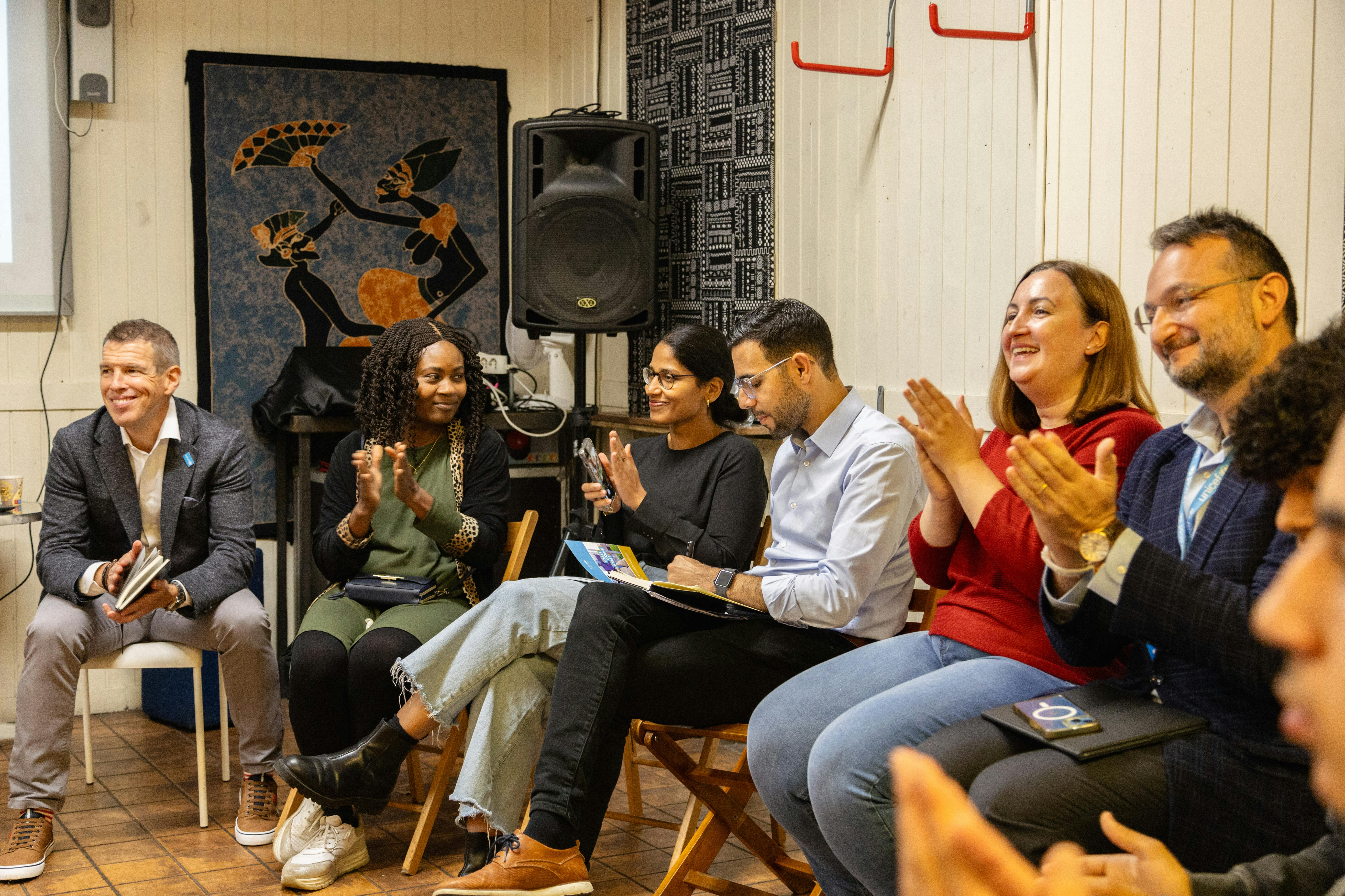 La delegazione di UNICEF e Z Zurich Foundation in Italia, durante le attività di supporto psicosociale a giovani migranti e rifugiati