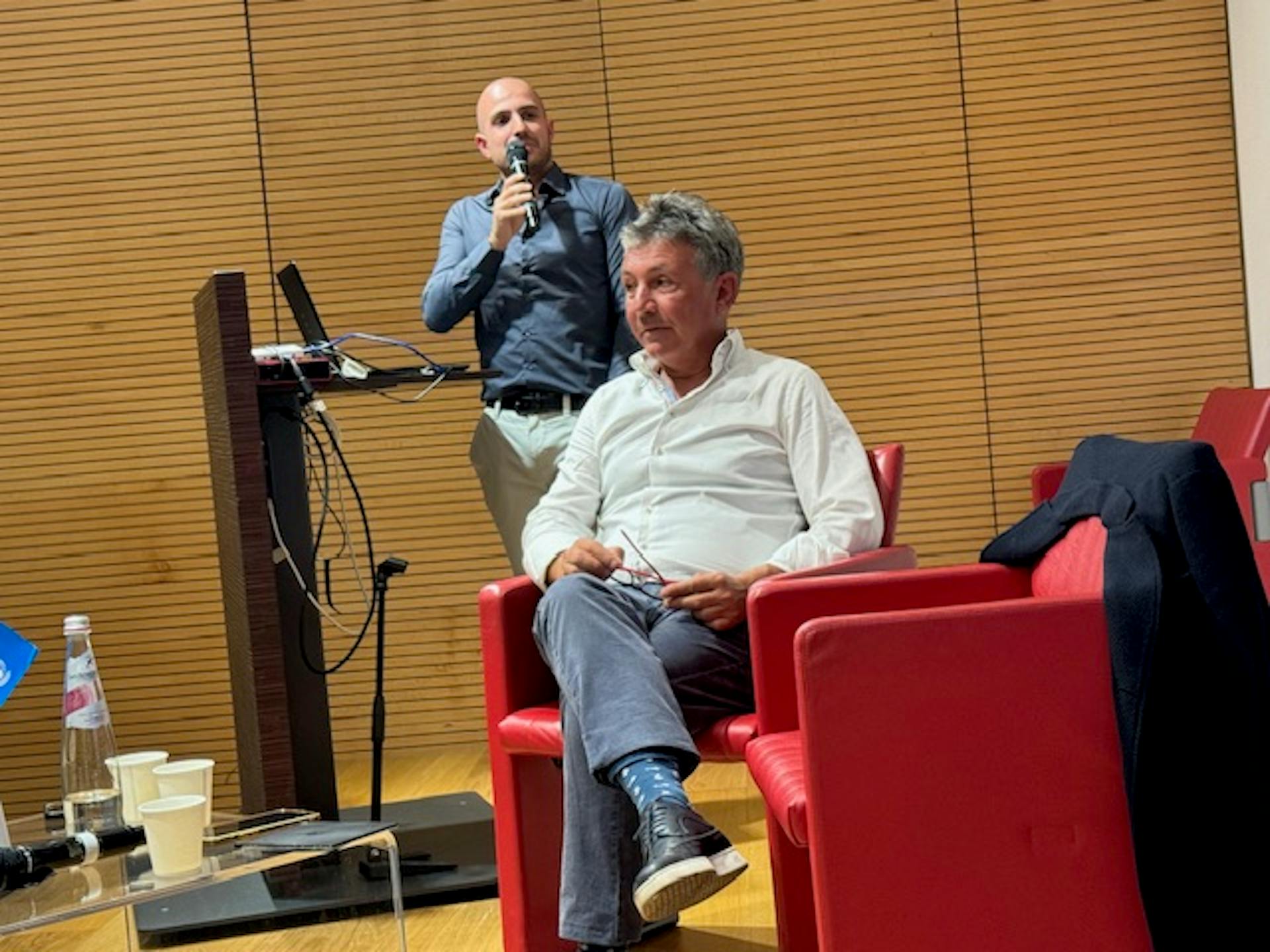 l'autore Marco Corda con l'editore Enrico Spanu