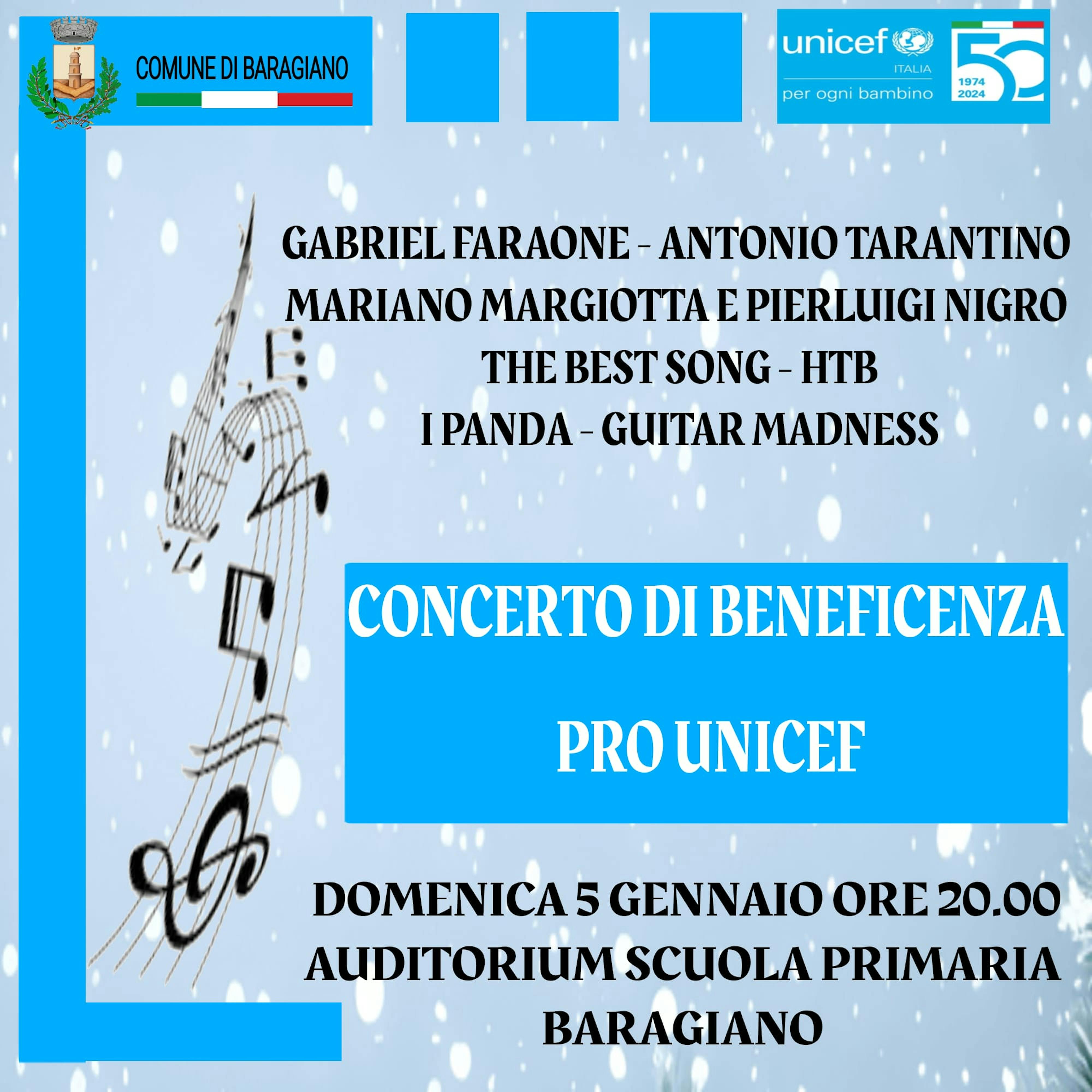 PZ-Baragiano, 5/1/2025-Concerto in Auditorium per l'UNICEF