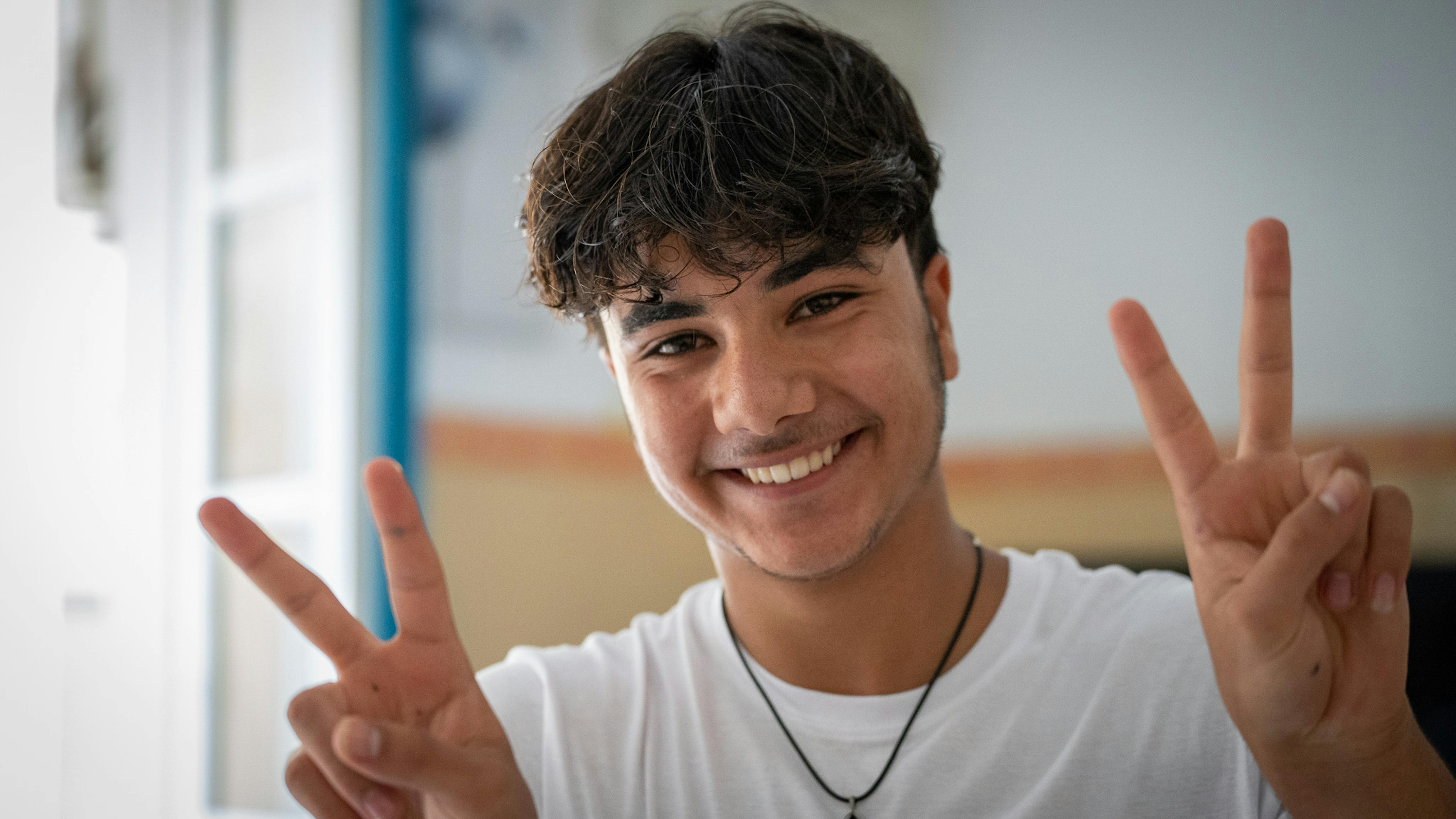 Un ragazzo partecipante alla mobilitation sessions di U Report on the Move