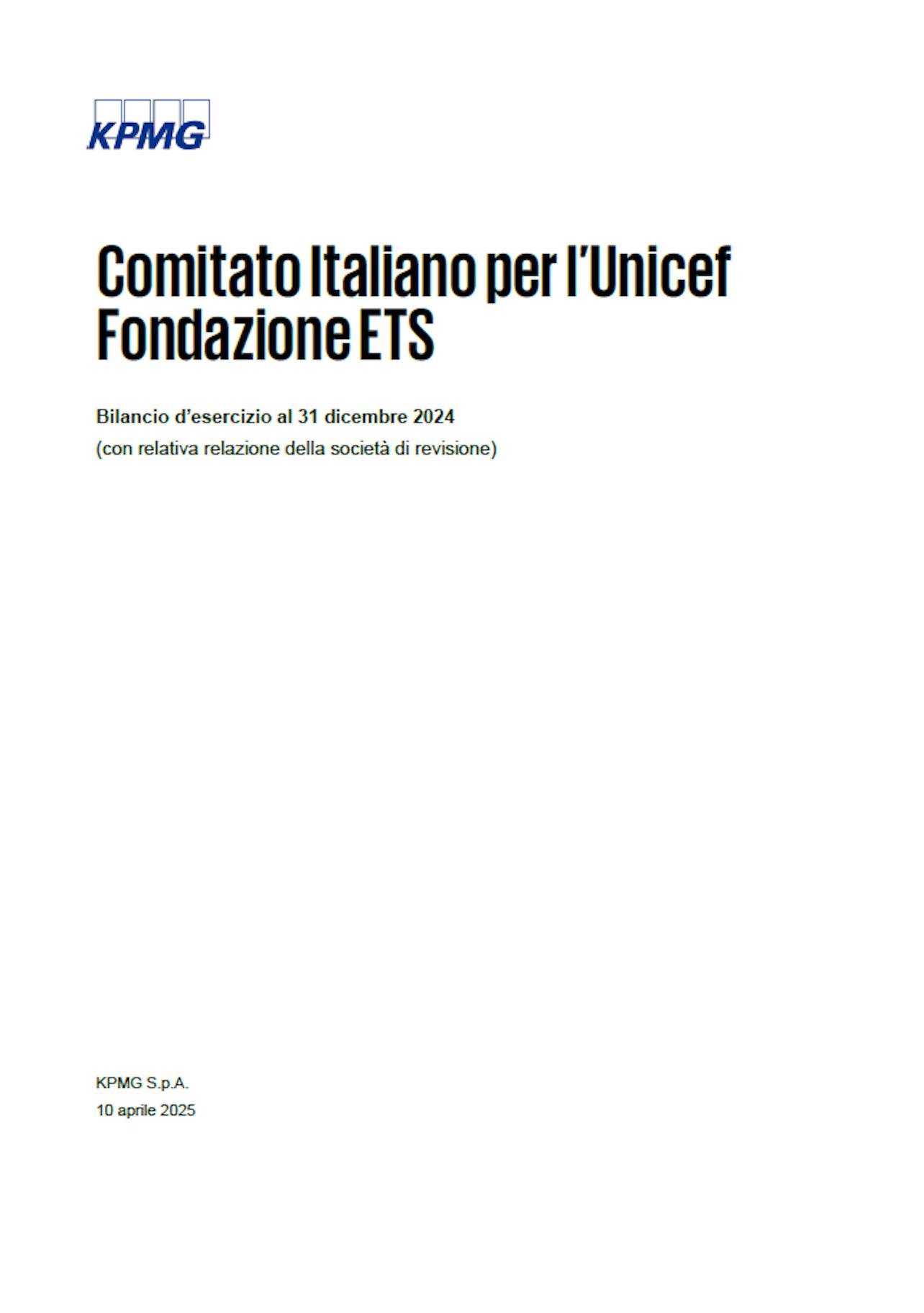 Copertina Bilancio di Esercizio 2024