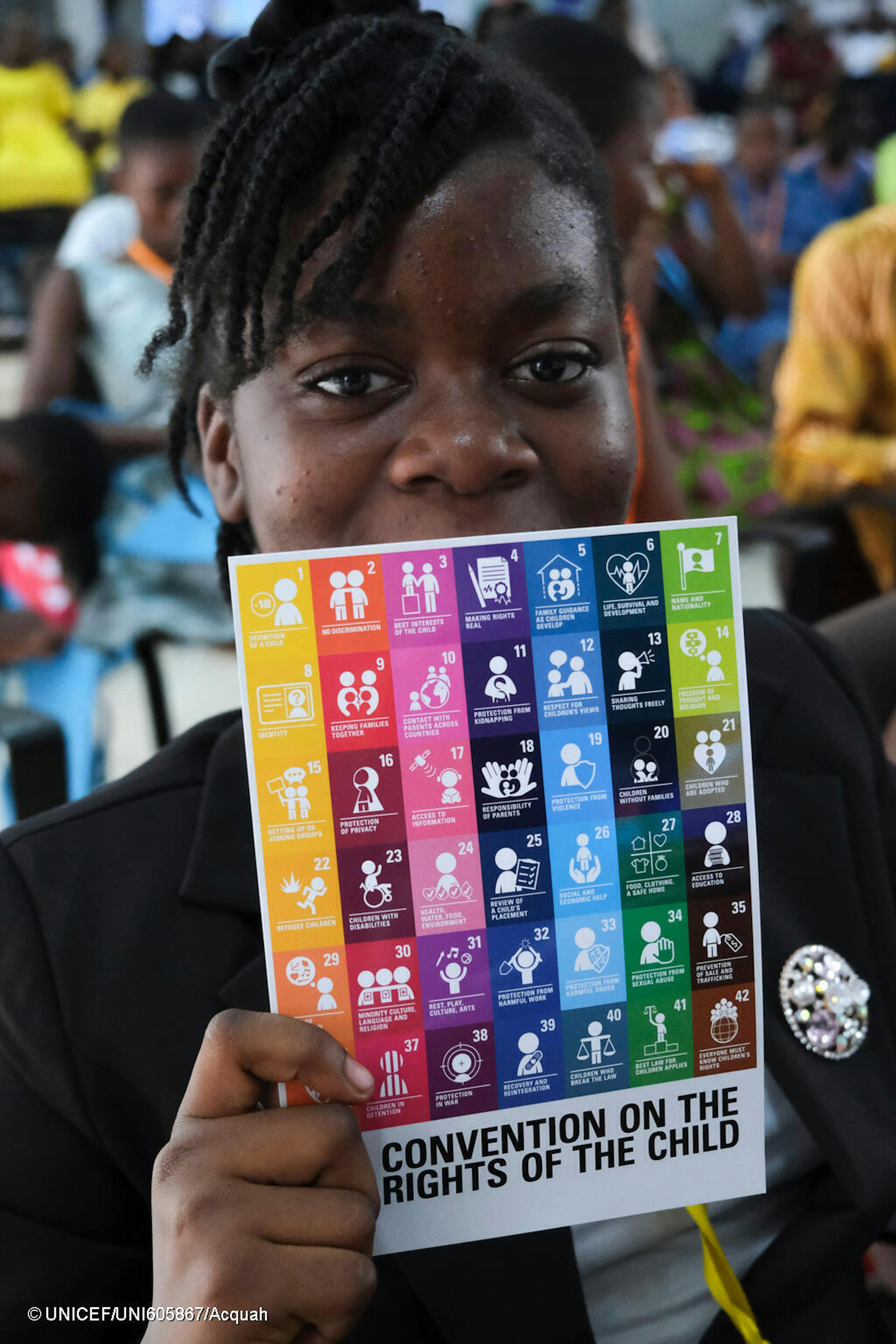 Una ragazza partecipante al summit sul futuro organizzato da UNICEF ad Accra, Ghana