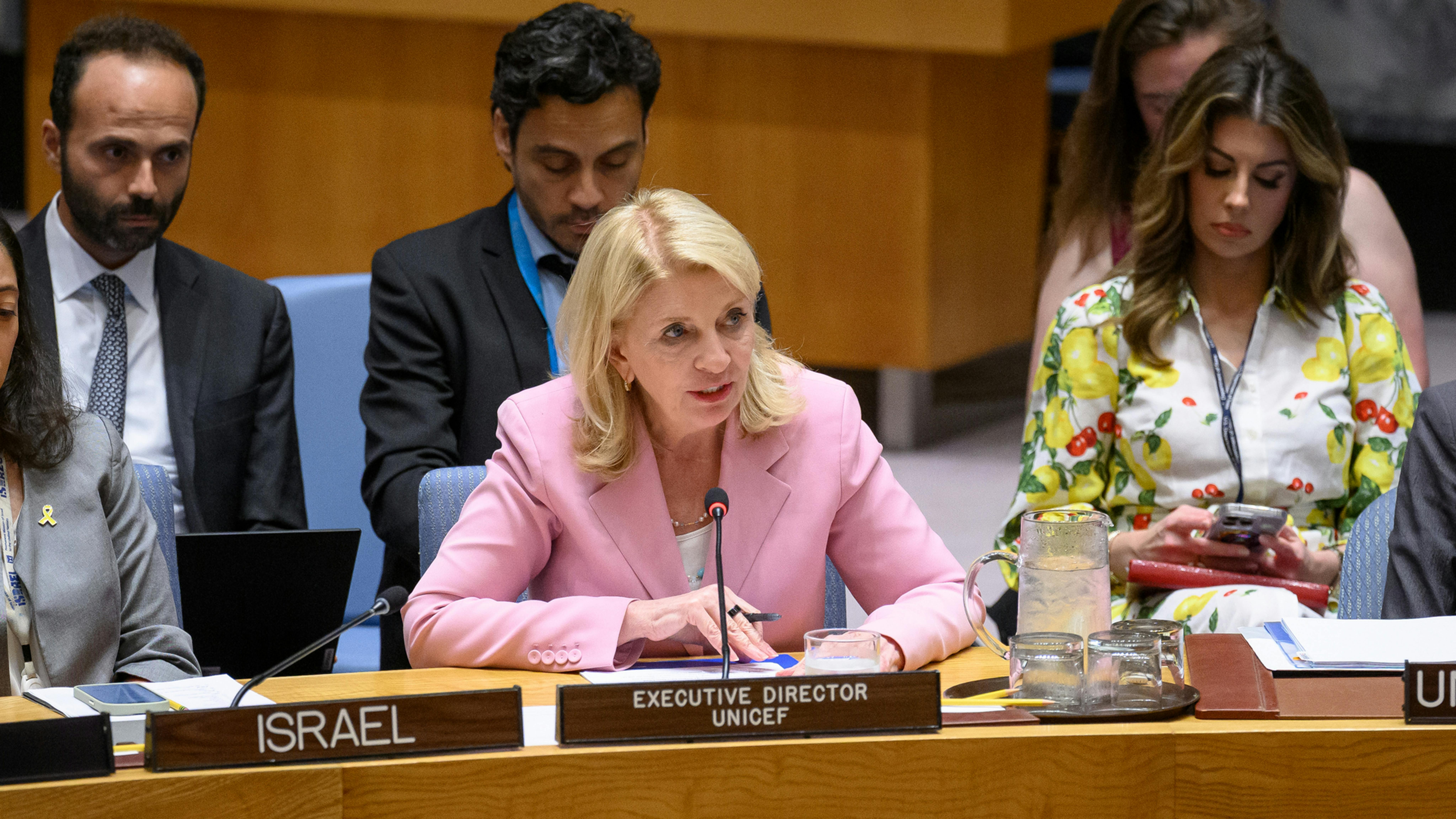 Il discorso del Direttore Esecutivo dell'UNICEF Catherine Russell sulla situazione umanitaria dei bambini a Gaza alla riunione del Consiglio di Sicurezza delle Nazioni Unite. 16 Luglio 2025
