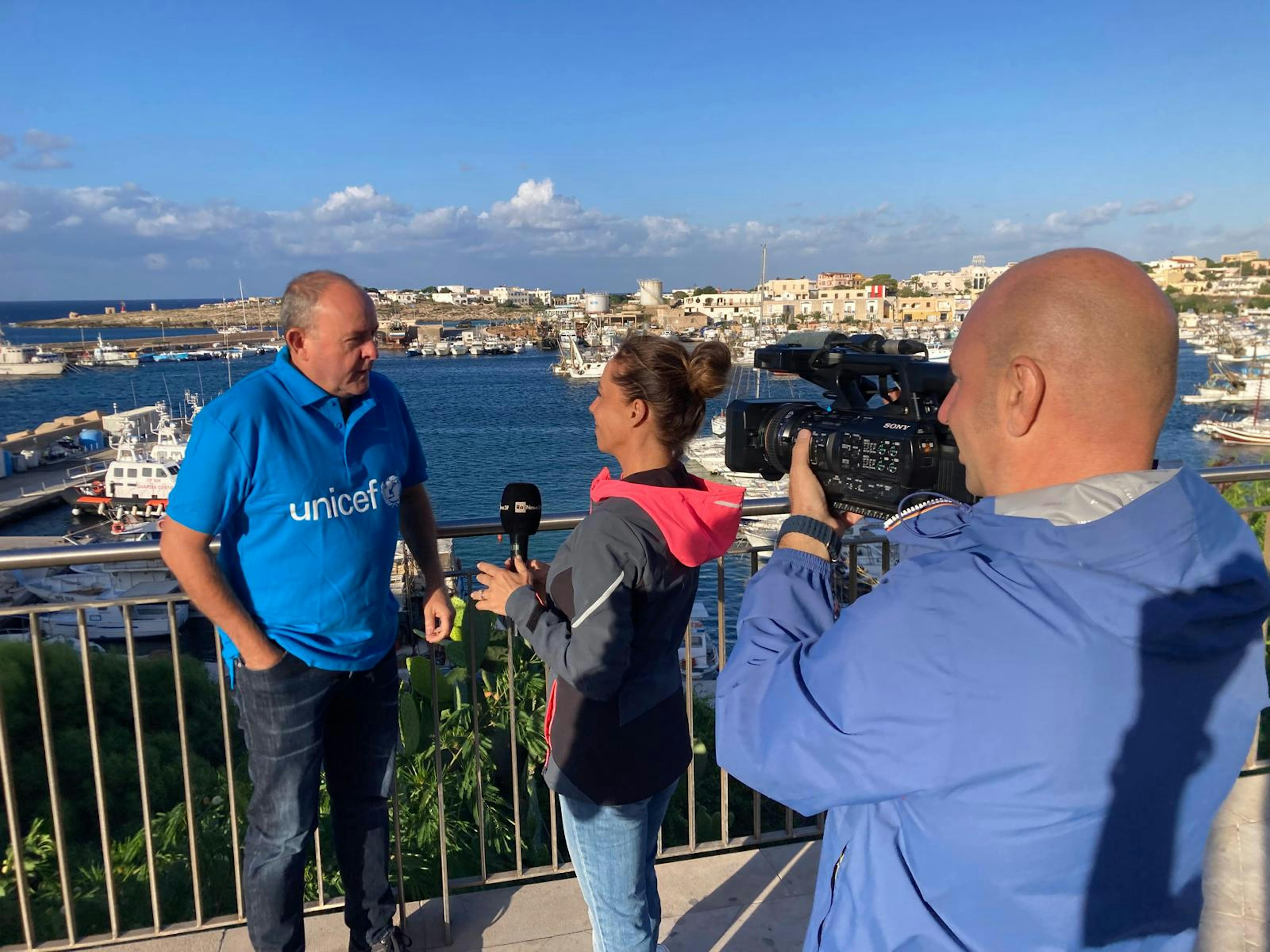 Il Presidente dell'UNICEF Italia, Nicola Graziano, intervistato a Lampedusa.
