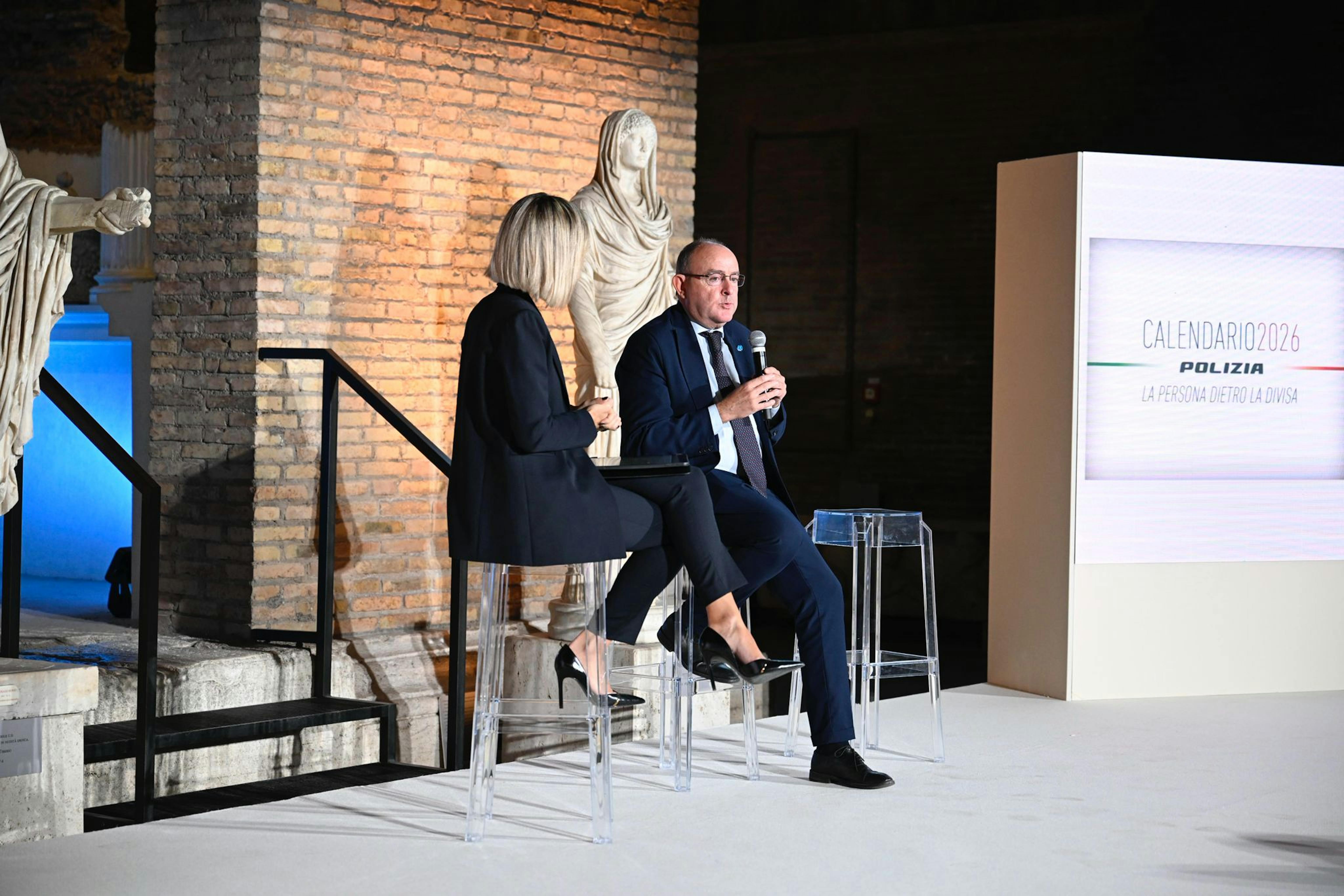 L'intervento del Presidente dell'UNICEF Italia nicola Graziano durante la presentazione dell Calendario della Polizia alle Terme di Diocleziano