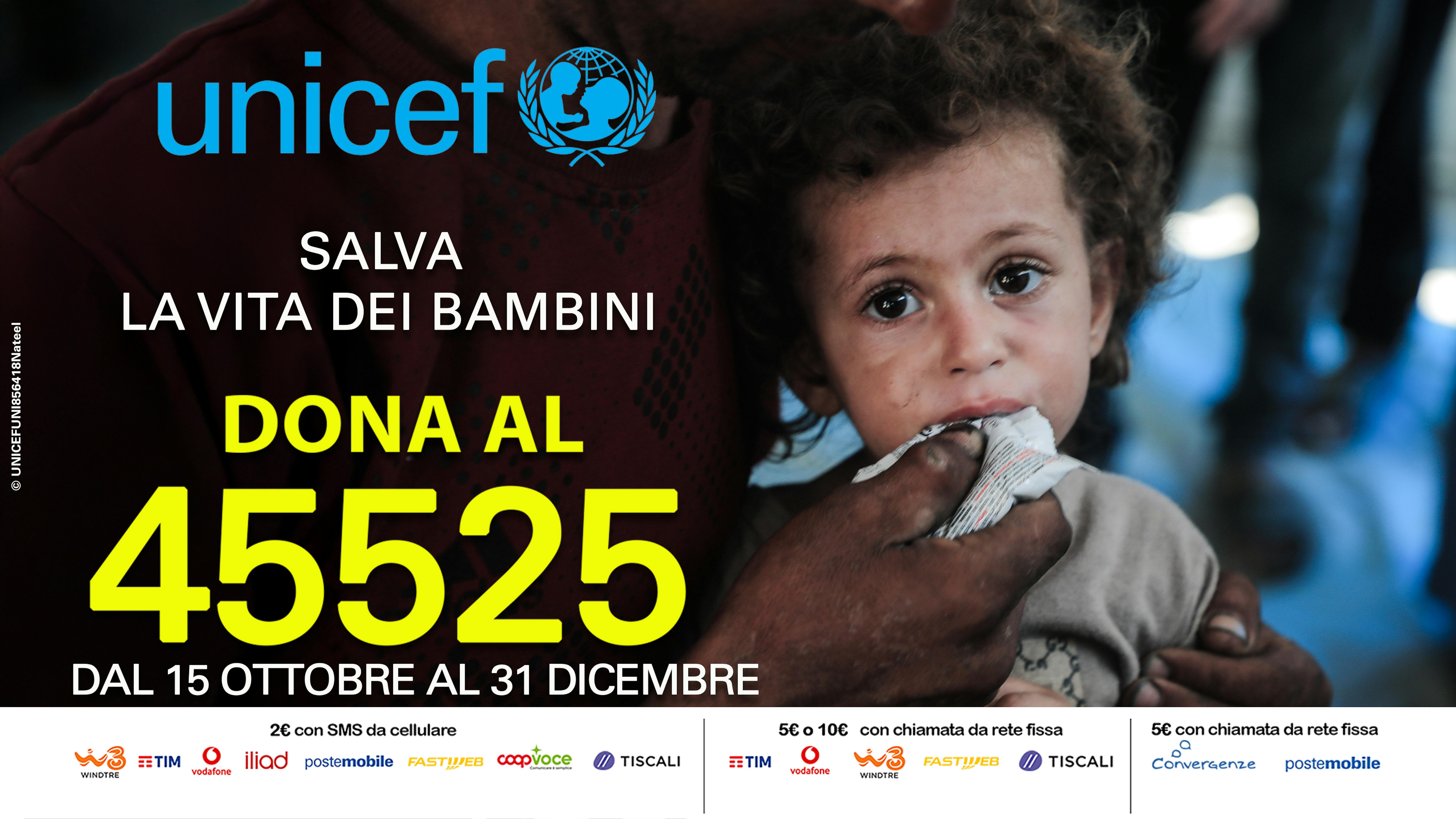 Campagna RAI UNICEF Dona 45525 2025
