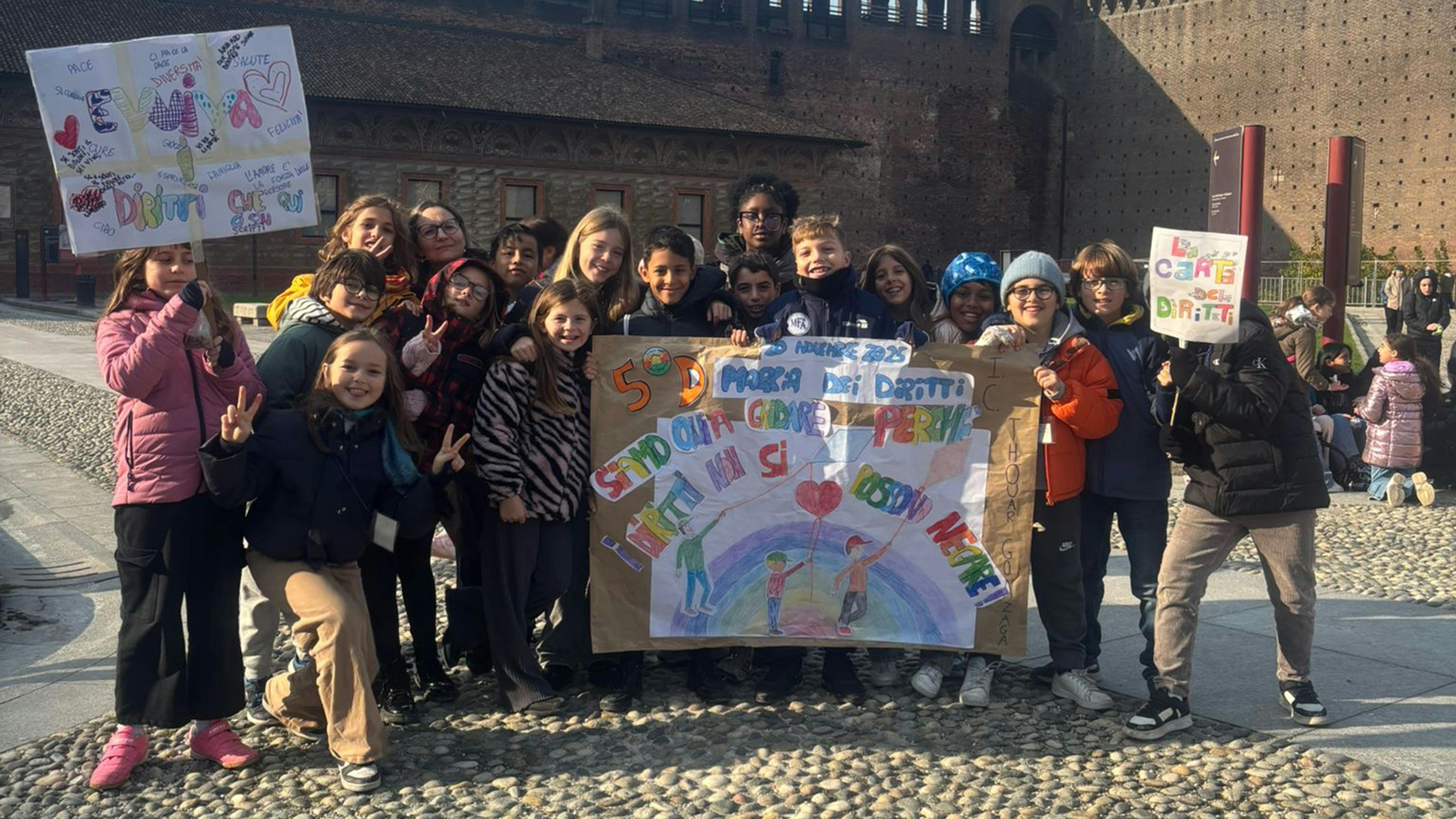 Un momento delal marcia dei diritti dei bambini di Milano