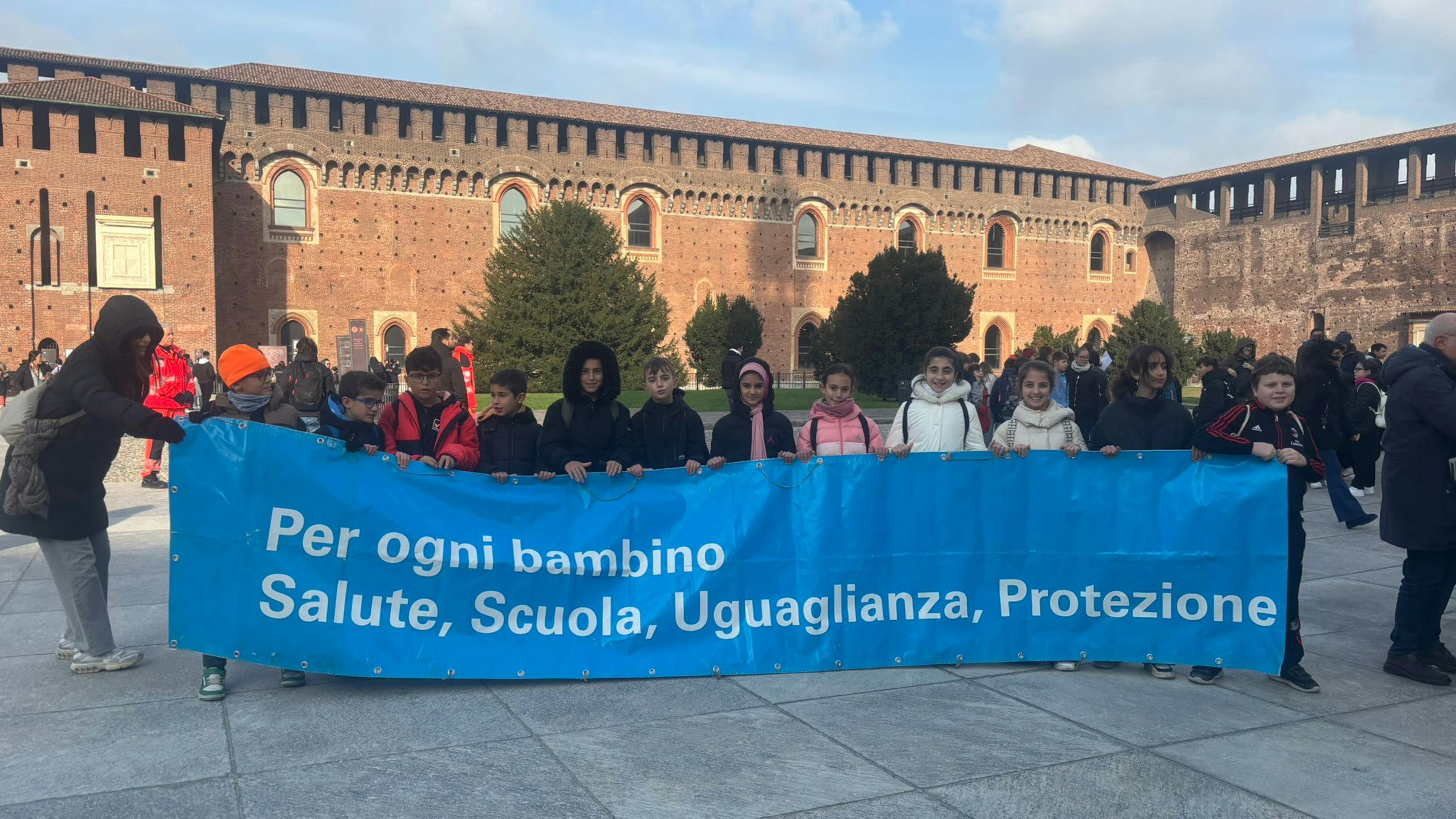 Un momento delal marcia dei diritti dei bambini di Milano