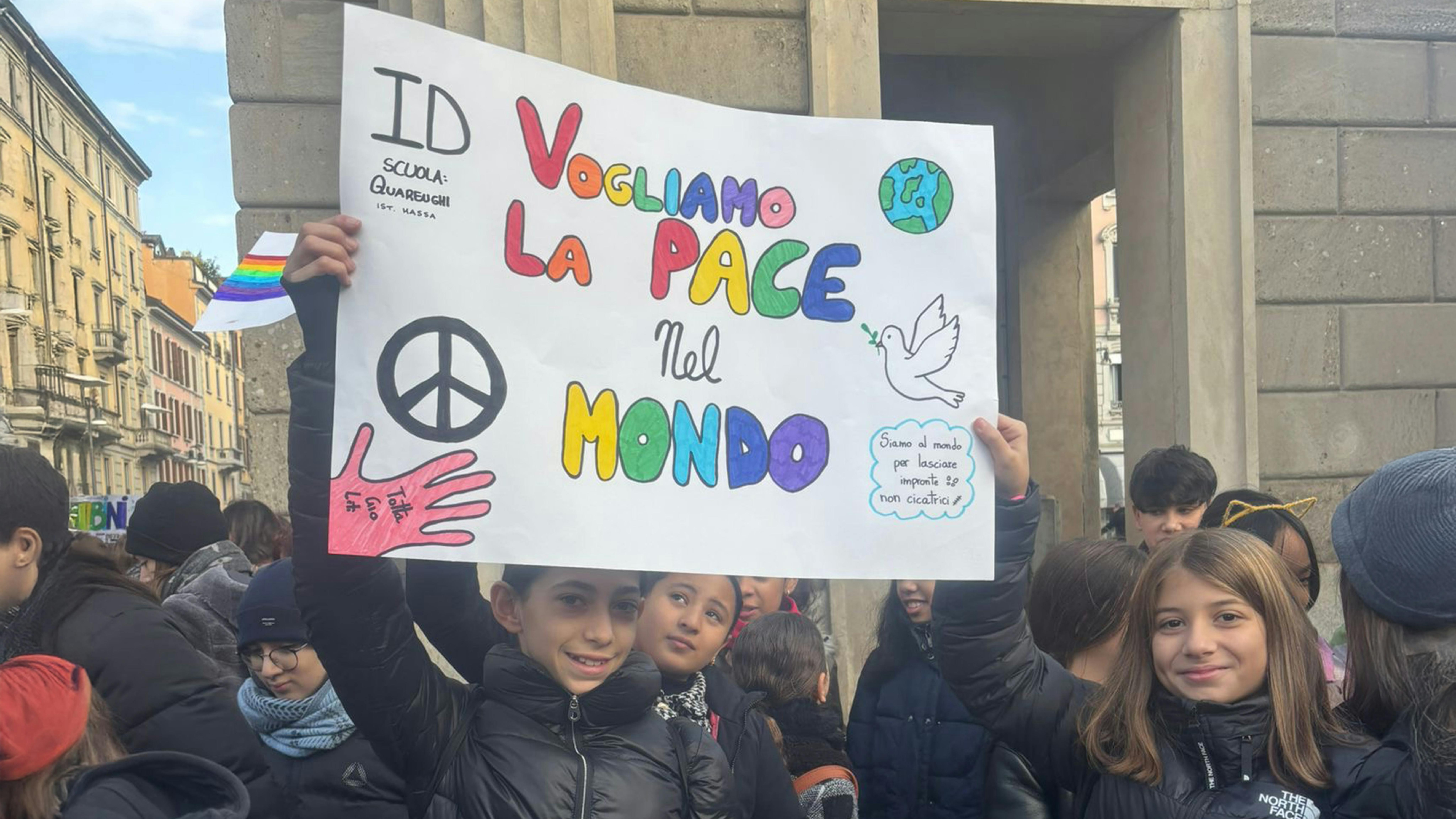 Un momento delal marcia dei diritti dei bambini di Milano