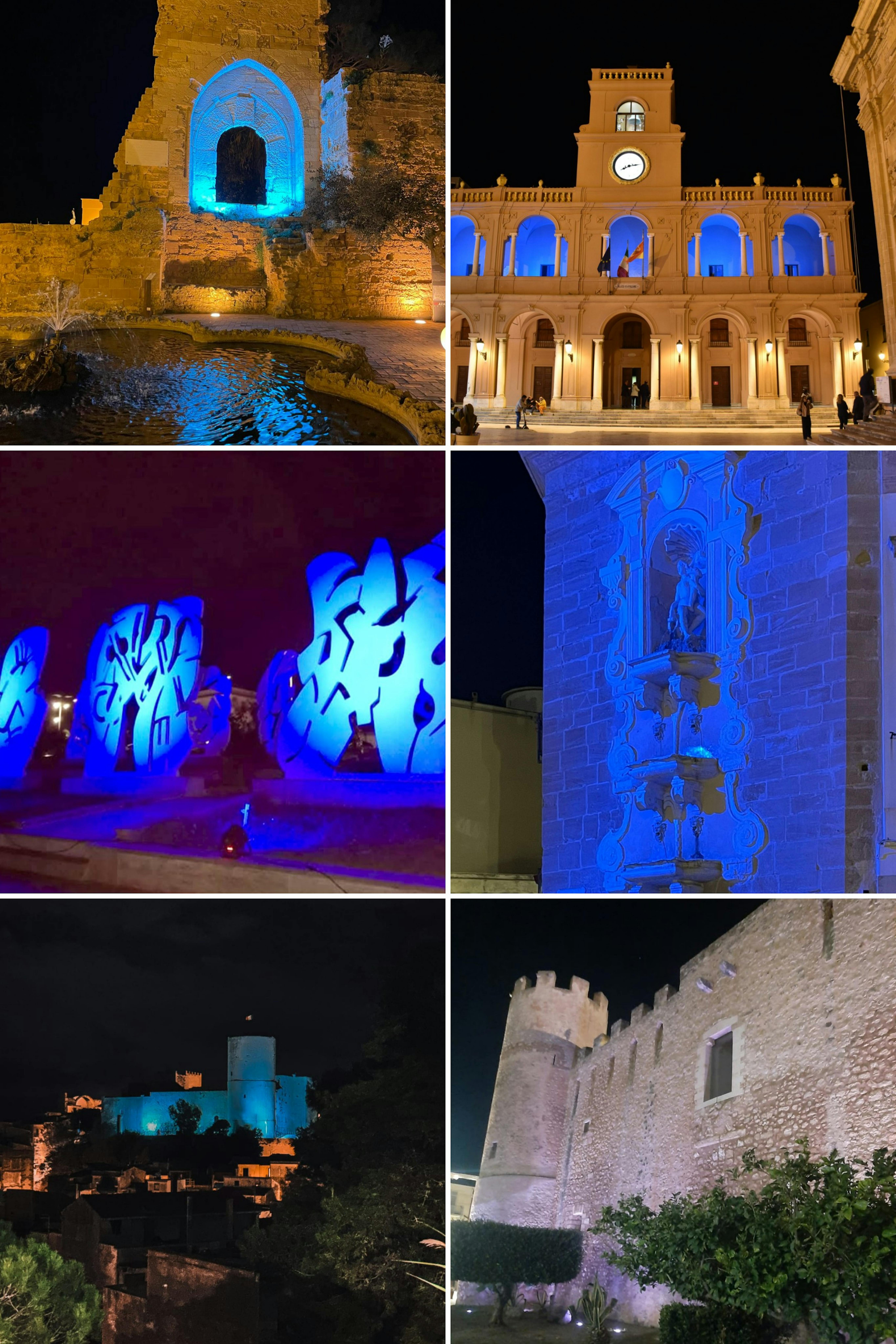 i monumenti illuminati dai Comuni