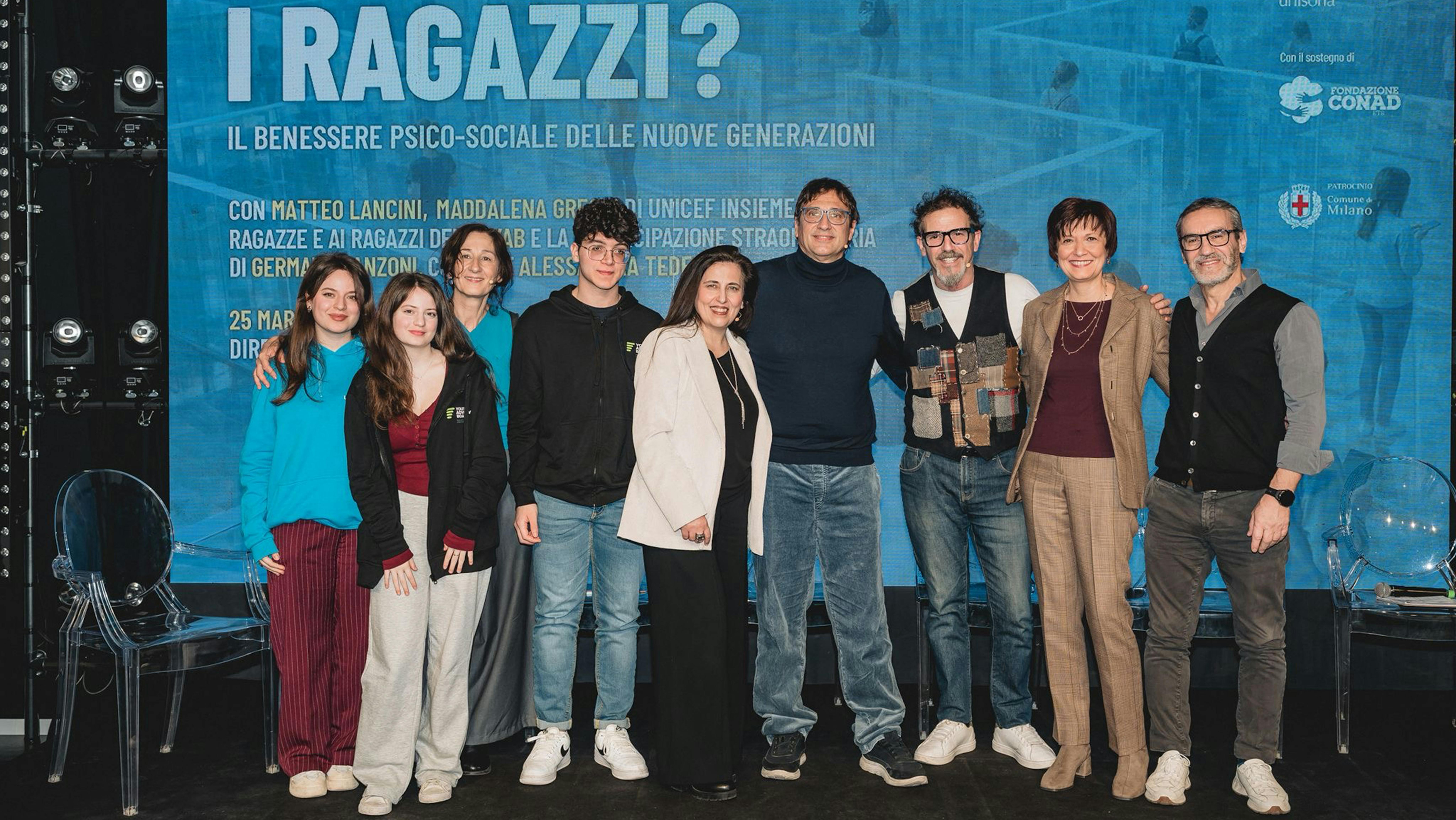lo YAB con Beatrice Cremona, Cristian Fanara e Martina Tundo all’evento UNISONA - credits photo UNISONA