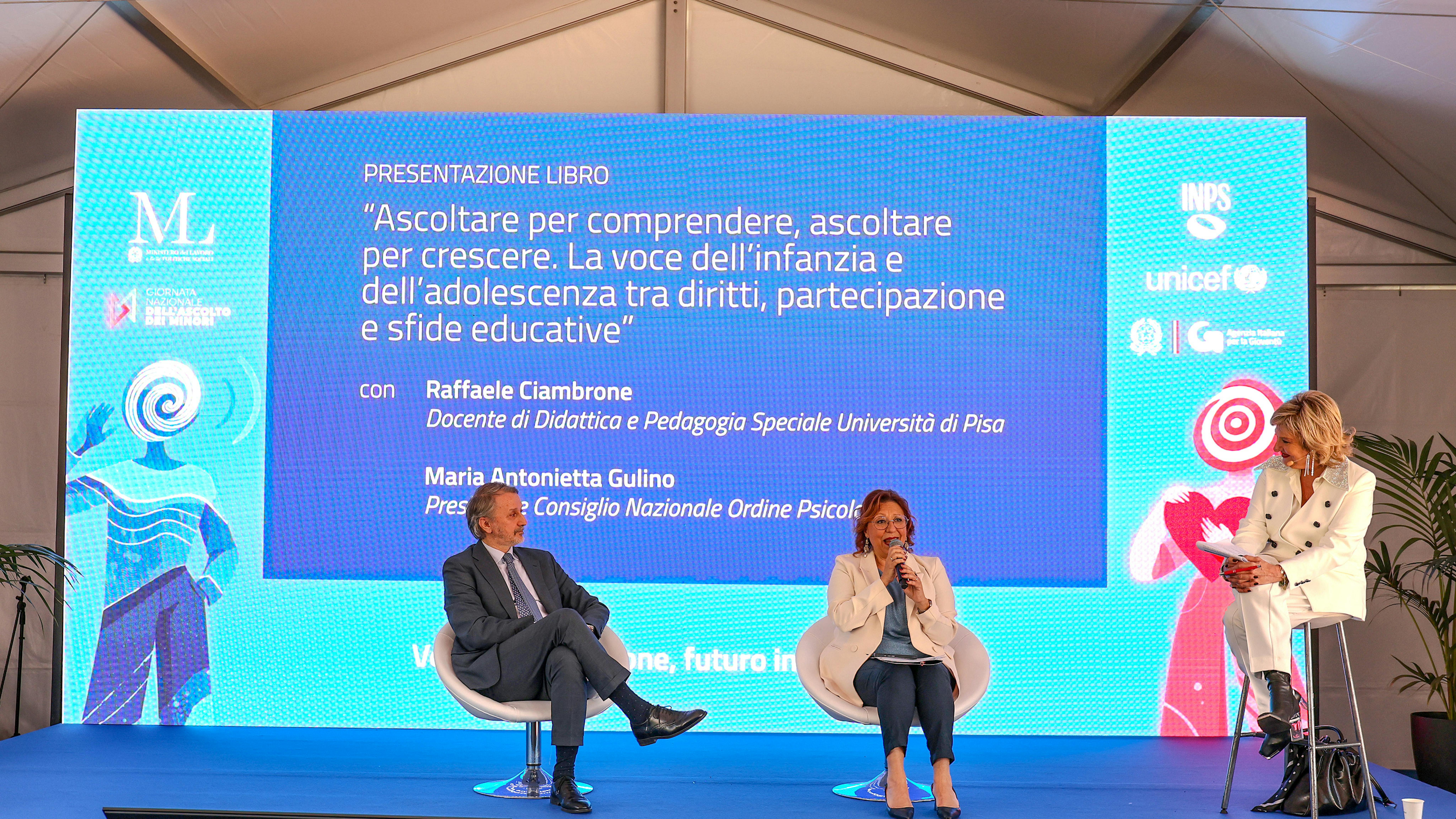 Da sinstra Raffaele Ciambrone, docente di Didattica e Psicologia Speciale Università di Pisa e Maria Antonietta Gulino, Presidente Consiglio Nazionale Ordine Psicologi - © INPS