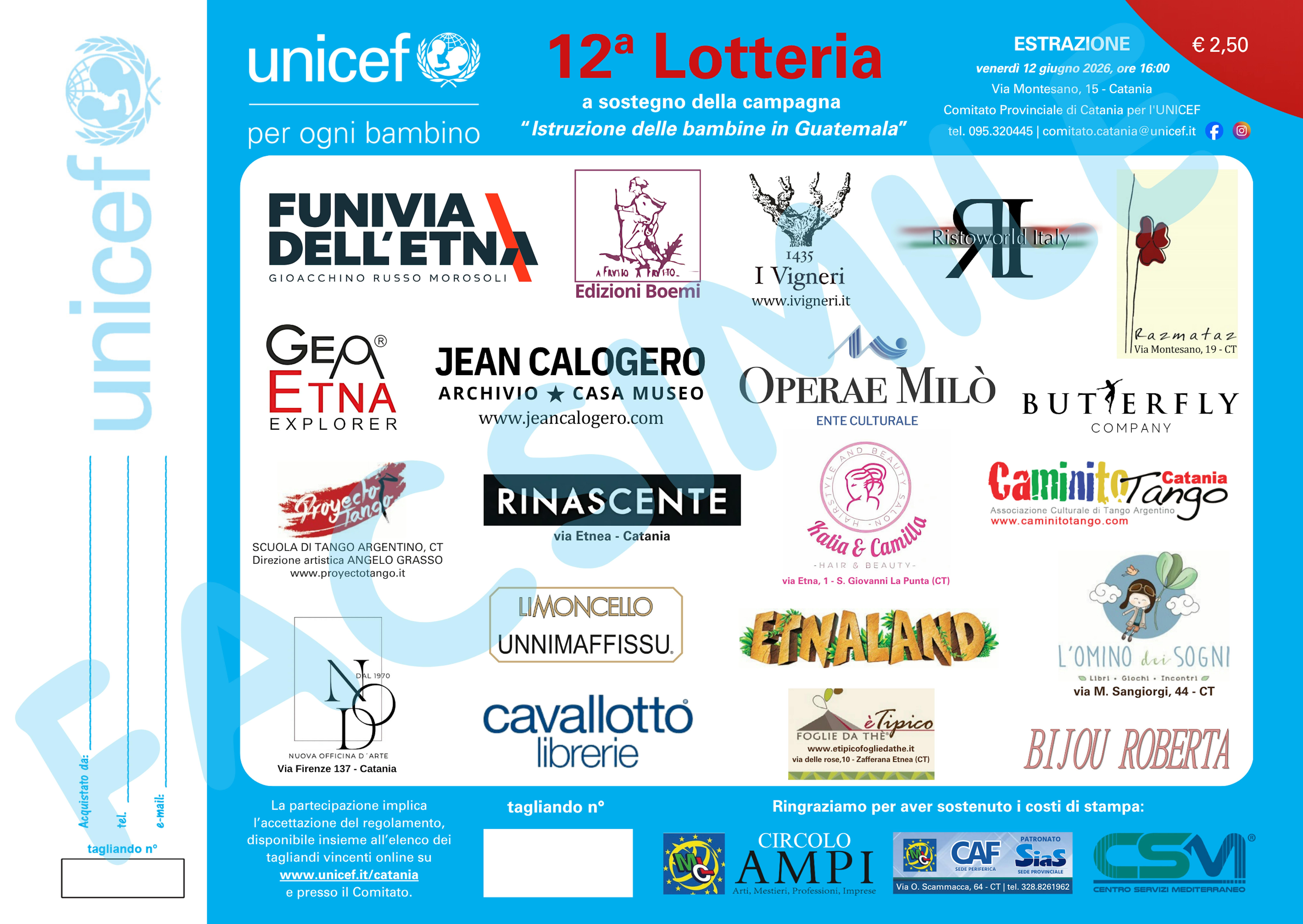 Fronte biglietto lotteria