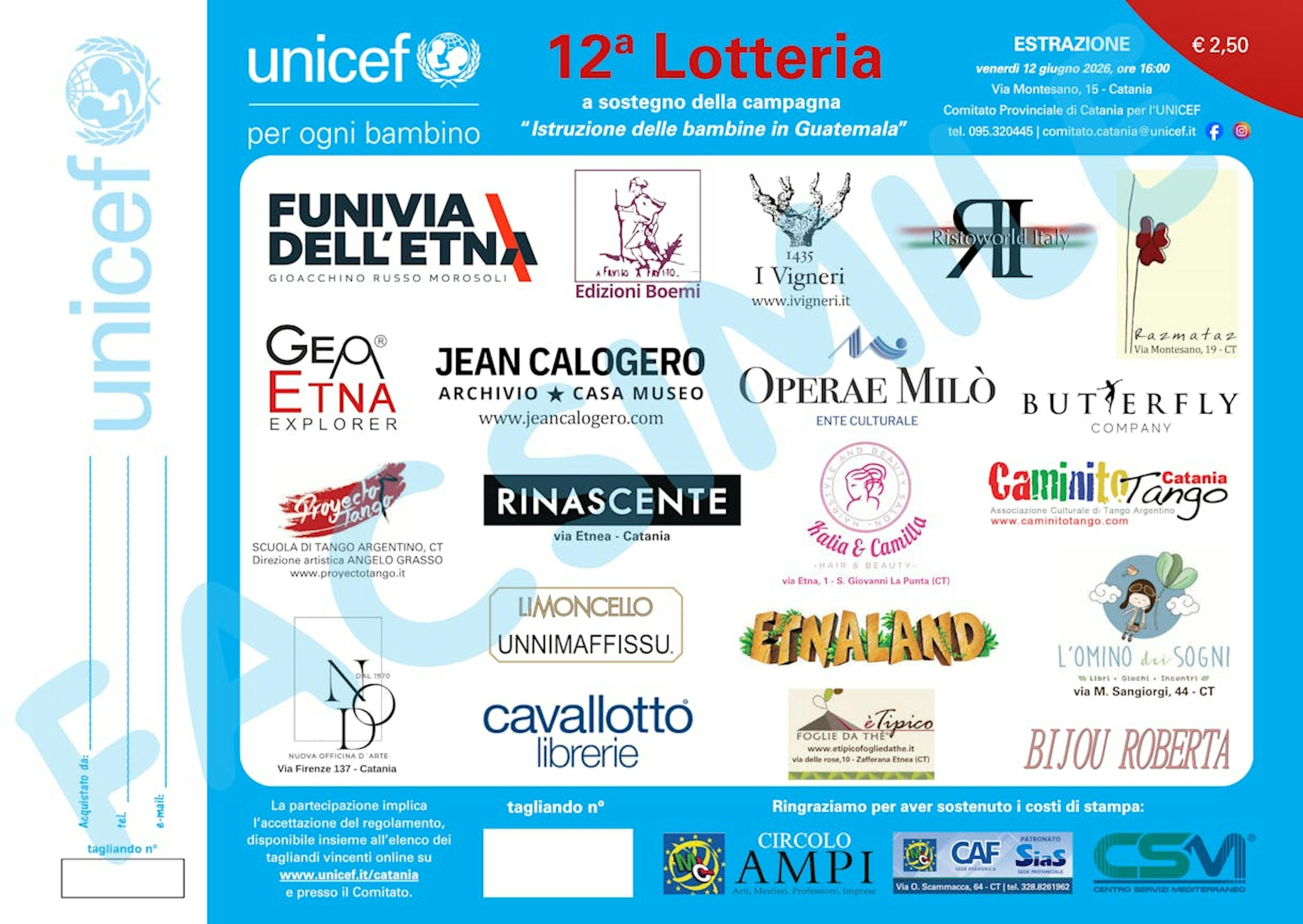 Fronte biglietto lotteria