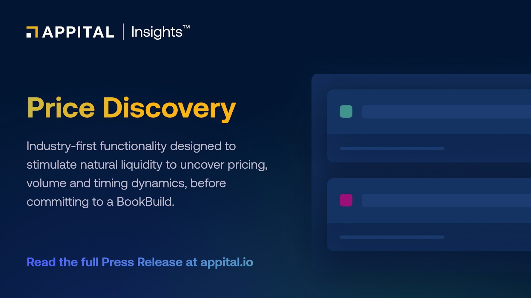 Appital expands offering to include pre-trade price discovery functionality